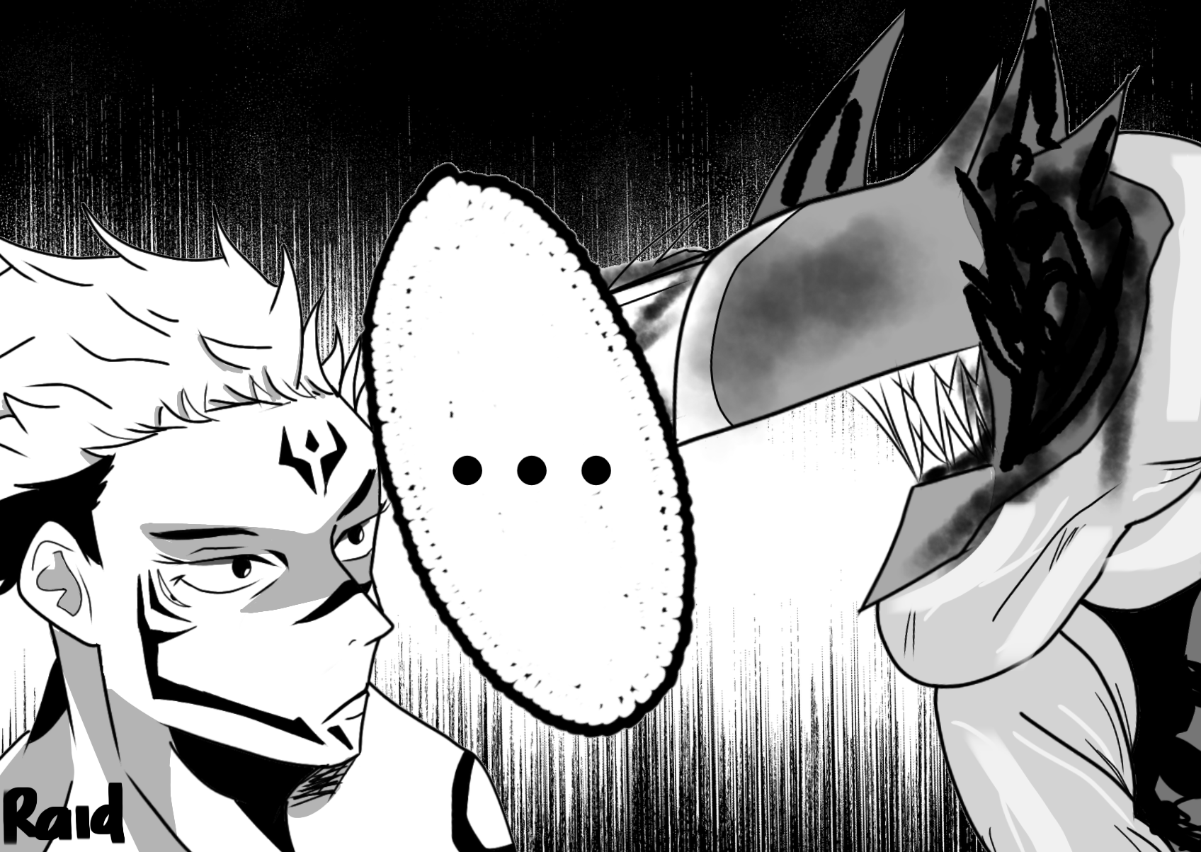 Drew Sukuna Vs The Chainsaw Devil. Fan art Scrolller