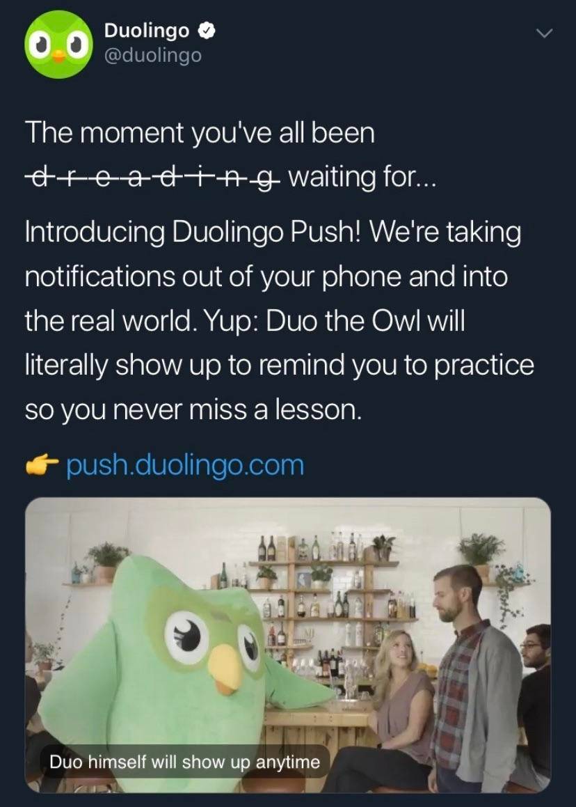 Duolingo’s Terrifying April Fool’s Tweet Scrolller