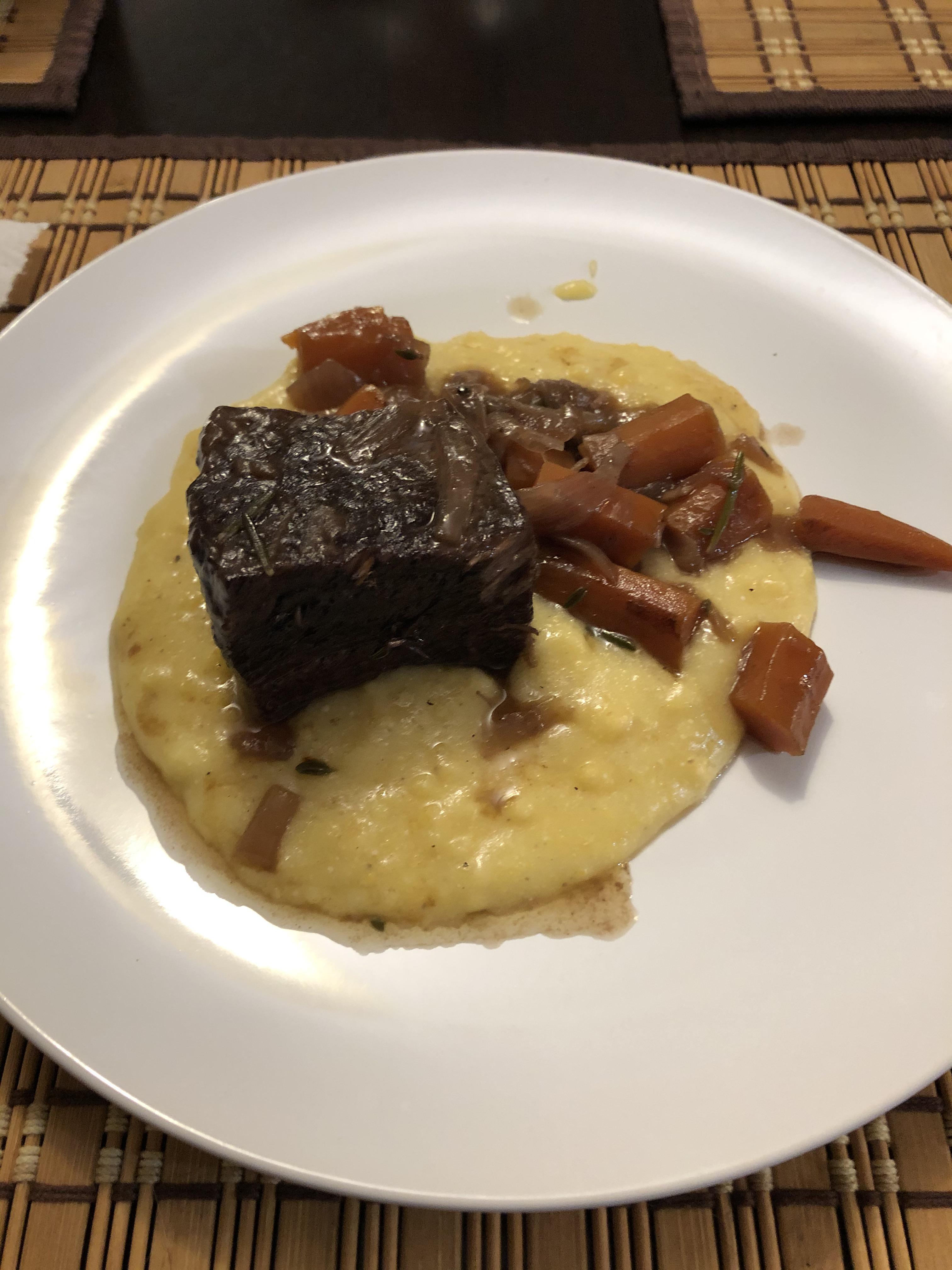 Dutch Oven Braised Short Ribs and Polenta Scrolller