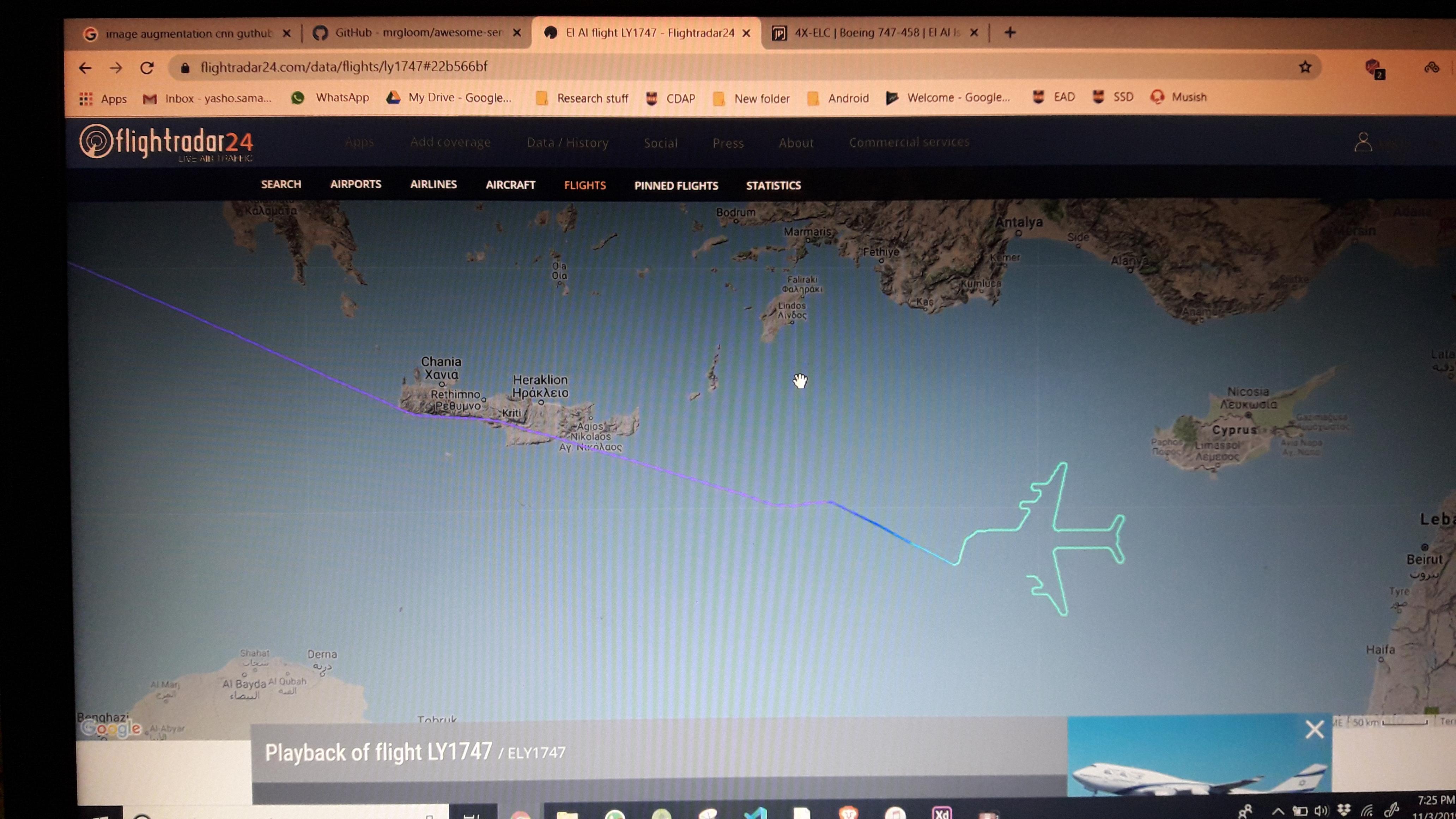 El Al's last jumbo flight spotted on flightradar24.com today . After 48
