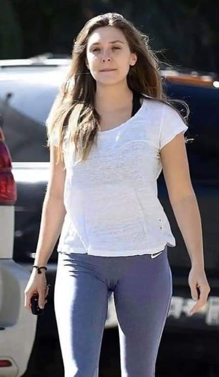 Elizabeth olsen in yoga pants is having a hardening effect on my cock