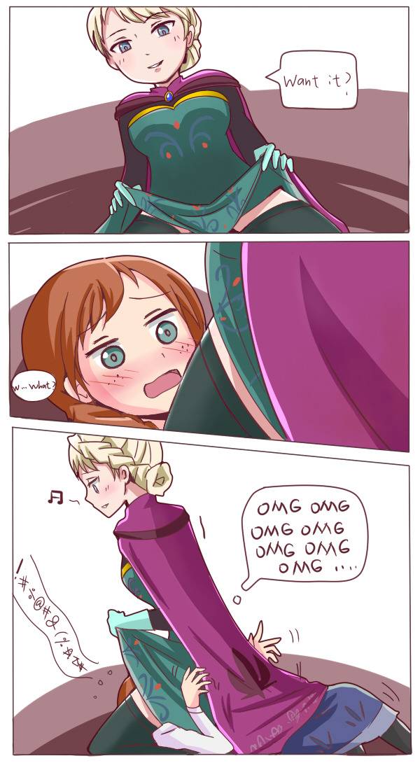 Elsa Sits On Anna S Face [comic Elsanna] From R Frozen Scrolller