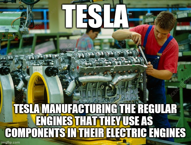Engine + electricity = electric engine. It's just science! Scrolller