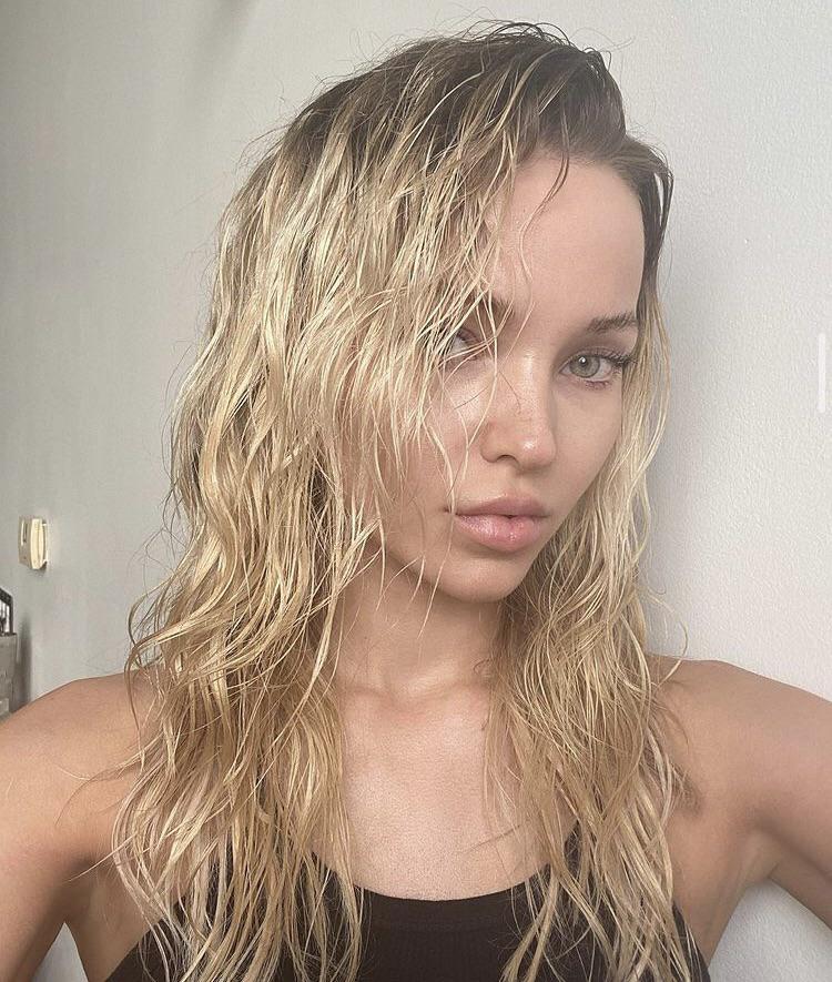 Even Fresh Out Of The Shower Dove Cameron Cant Resist Taking On