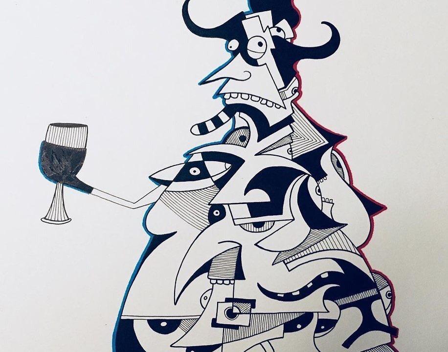 “Fancy man” me, markers, 2020 | Scrolller