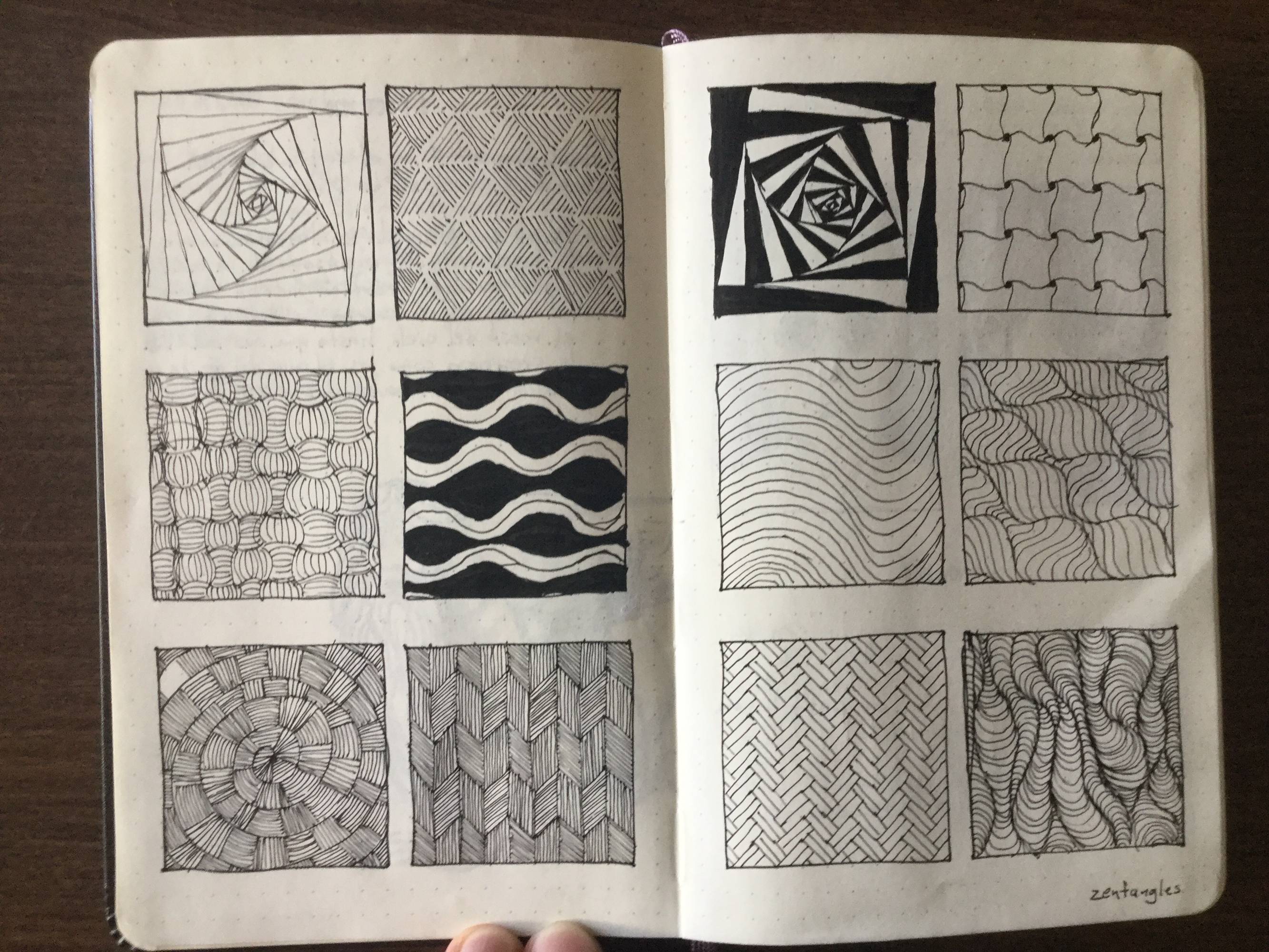 First attempt at zentangle patterns. Any advice very welcome! | Scrolller