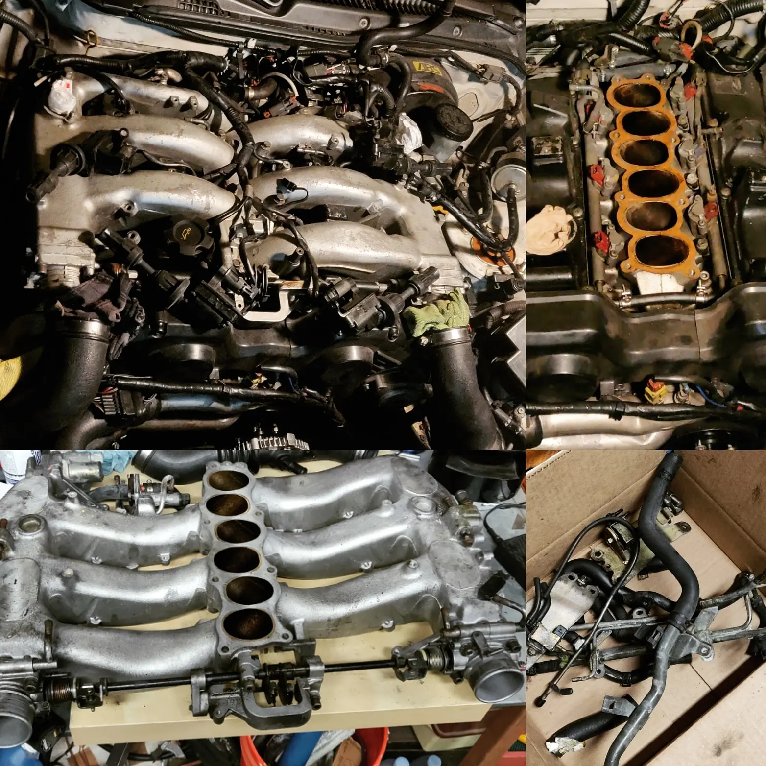 Intakes First First intake manifold pull wasn't too bad. Next time will be a breeze ...