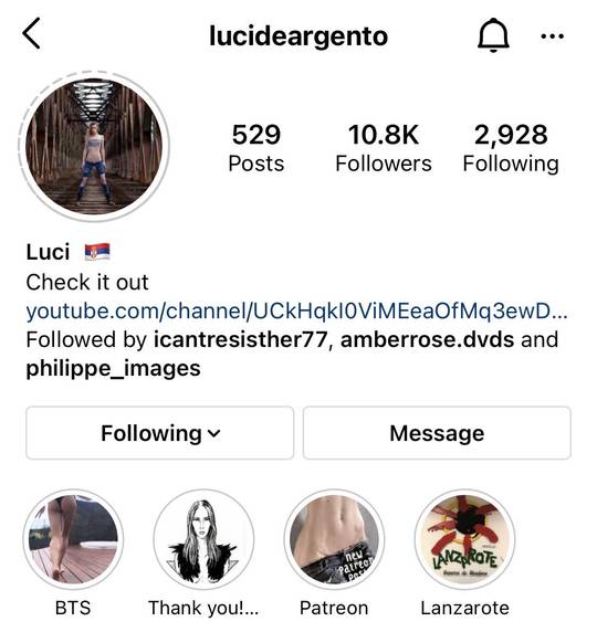 Follow her on instagram https://instagram.com/lucideargento?utm_medium ...