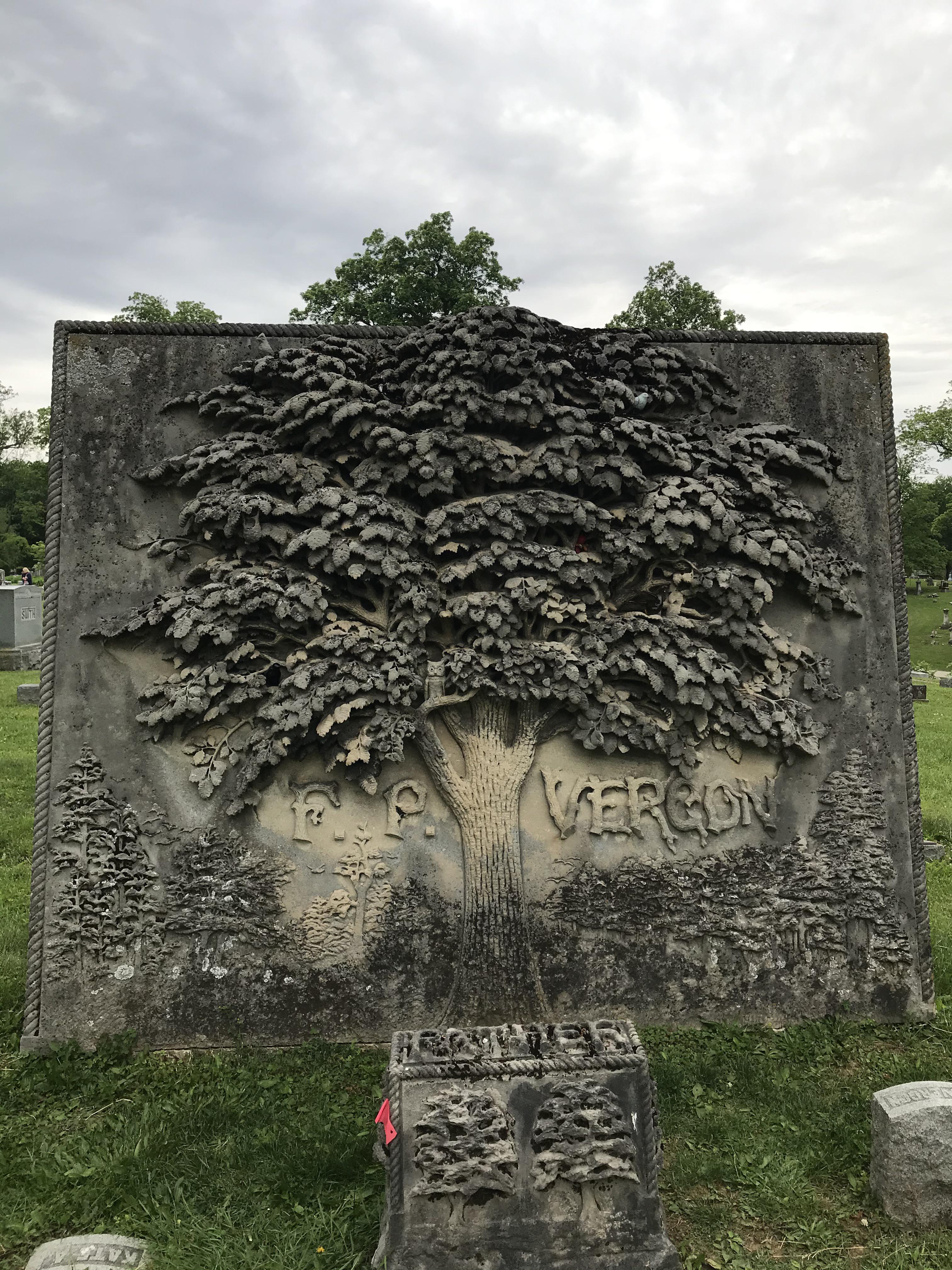 Fredrick P. Vergon. This 10 foot wide, 8 foot tall monument can be
