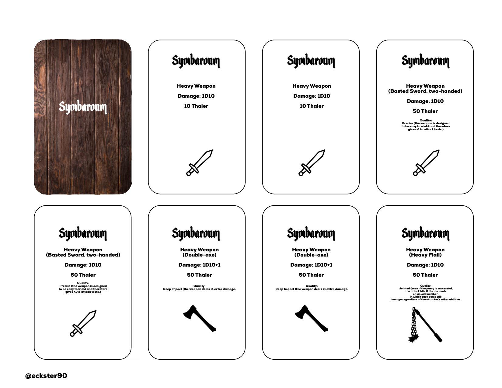 Free printable weapon cards I made to give to players. Link in comments ...