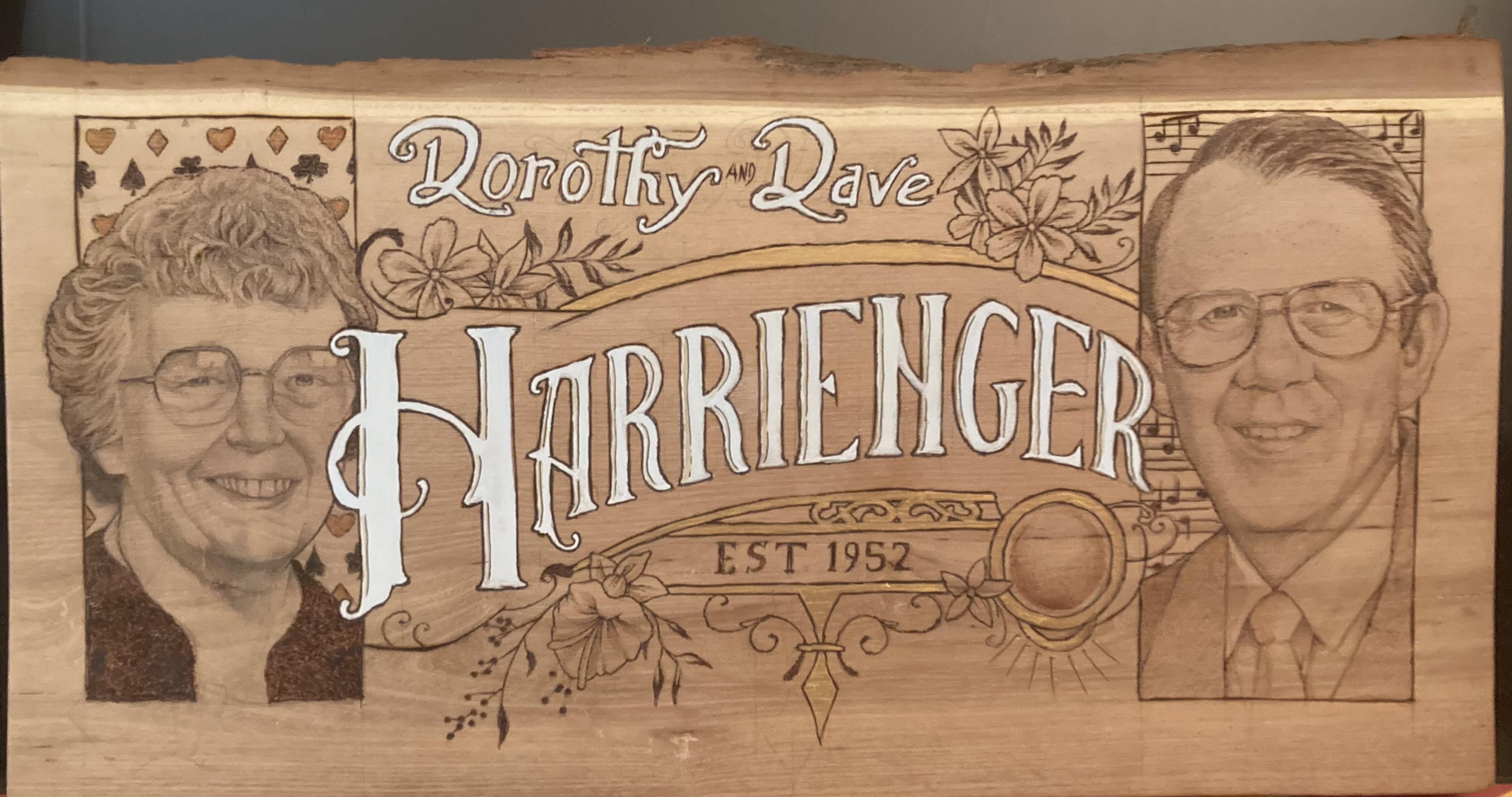 Front door sign. Locust wood, 12”x18”. | Scrolller