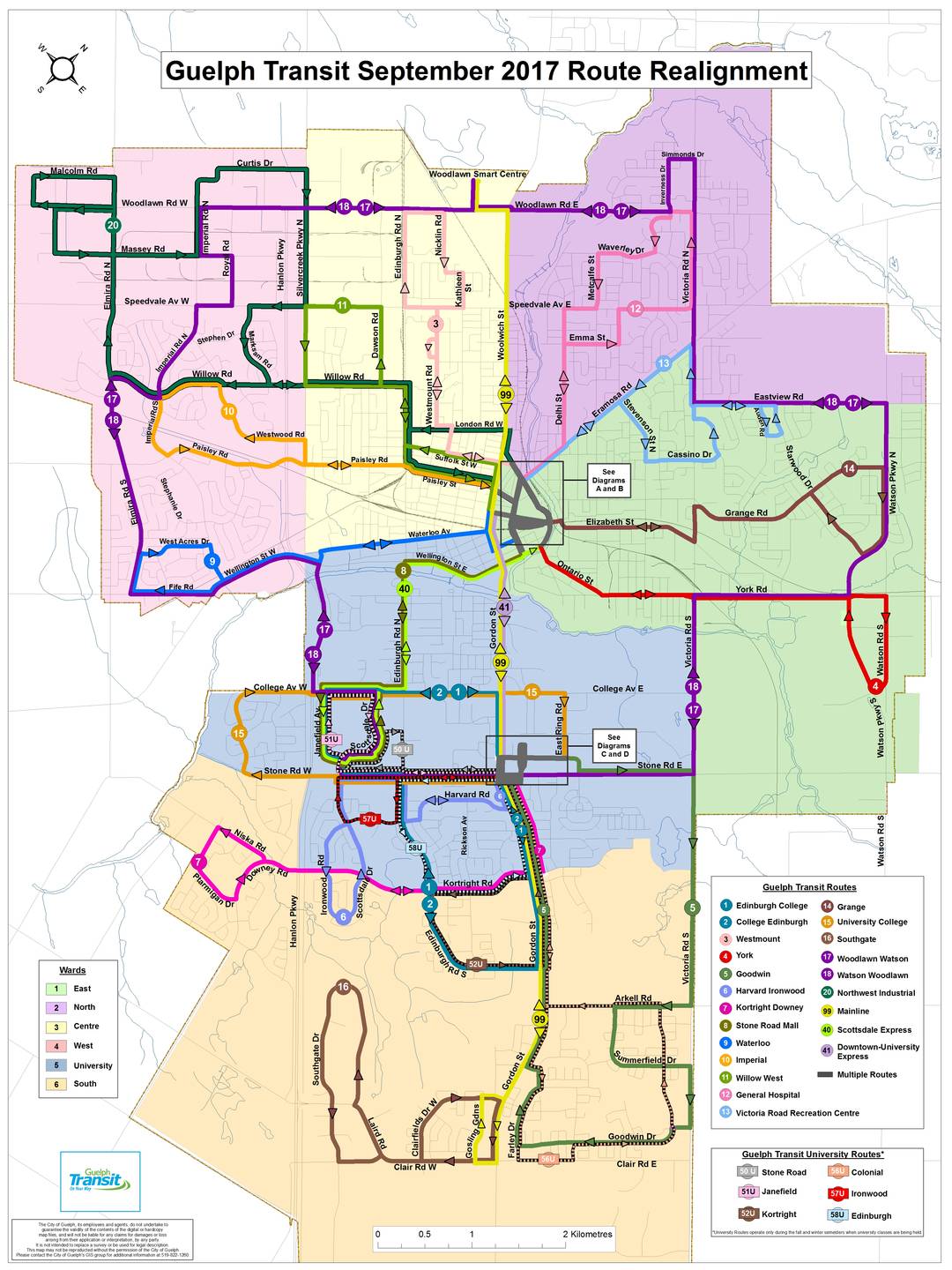 Full System Map for the Guelph Transit Route Realignment coming ...