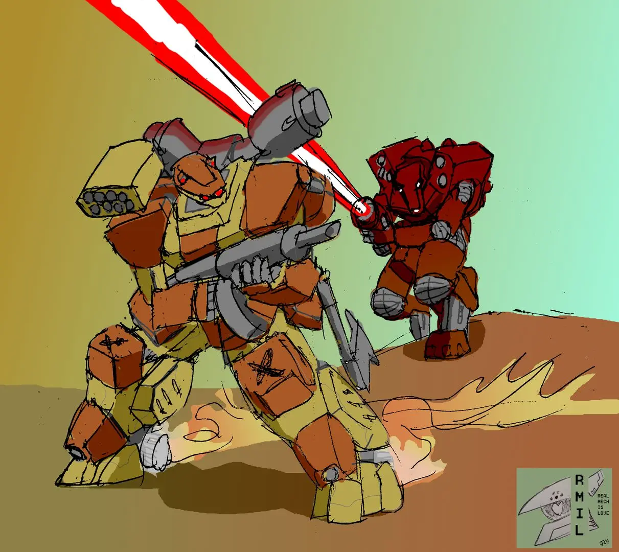 Gear Vs Proto-sketch Test 2 (my battletech and hvy gear fanart) | Scrolller