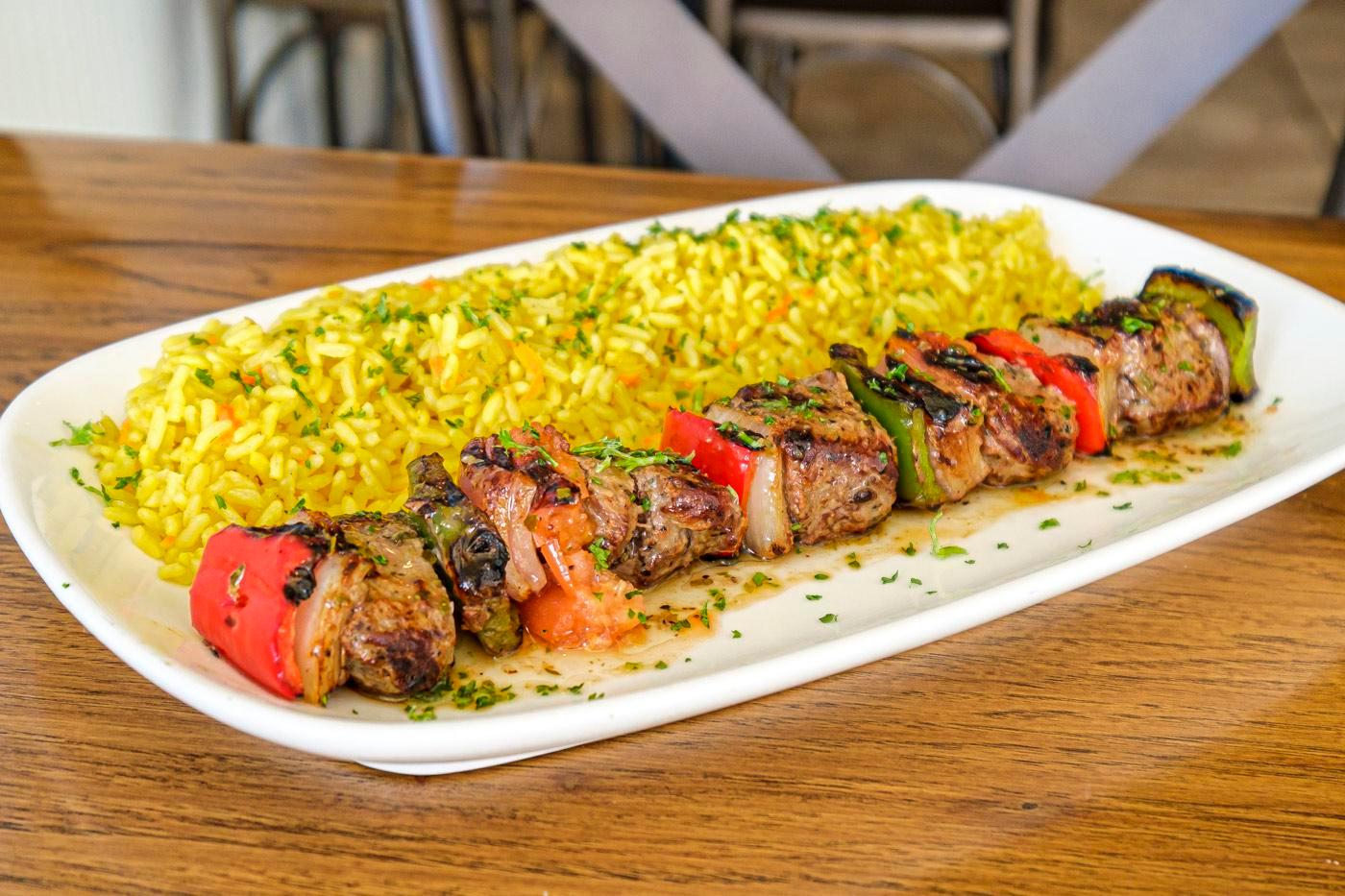 Greek Lamb Kabob with rice | Scrolller