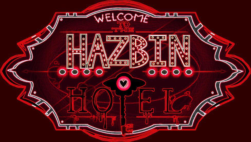 Hazbin hotel sign with neon lights (kinda artwork I think) | Scrolller