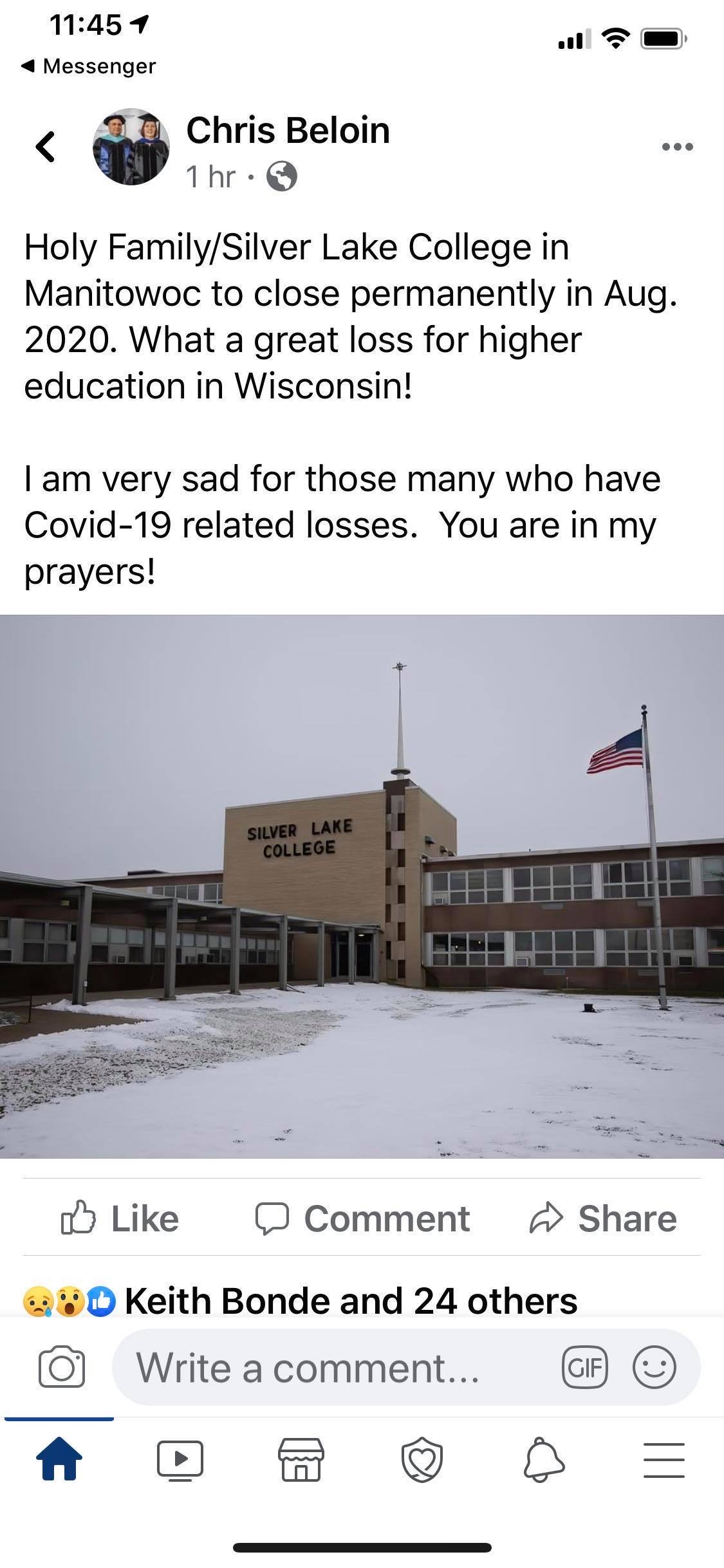 Holy Family College Apparently Closing Permanently in August of 2020