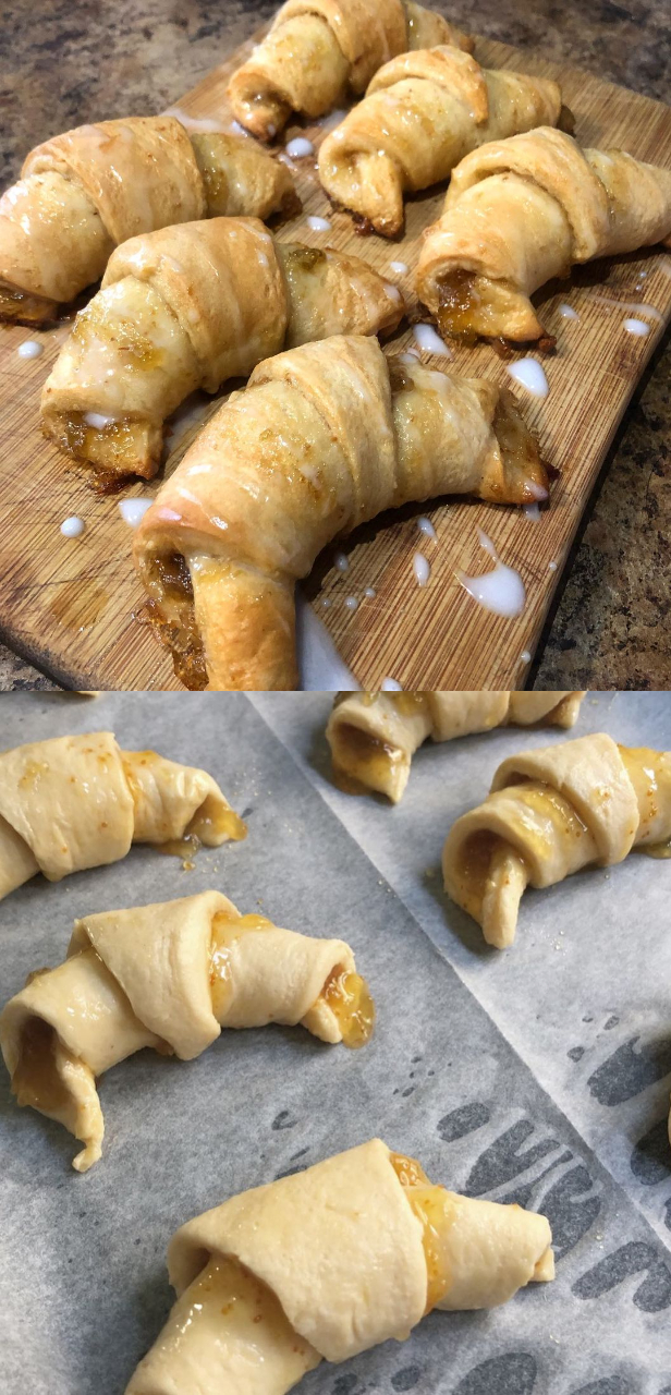 [Homemade] Fig jam filled crescent rolls with sugar glaze Scrolller