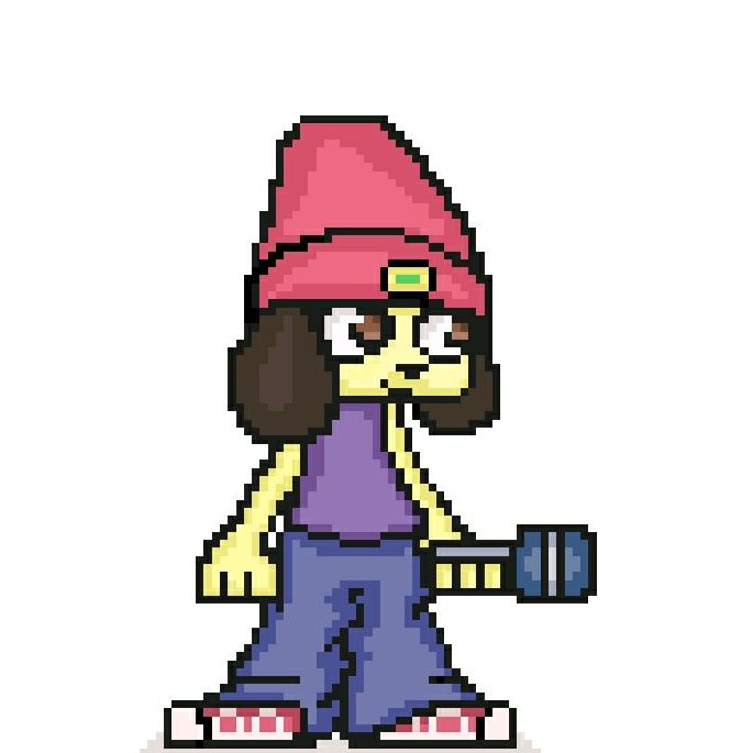 I made a silly Parappa pixel art, hope you guys will like it | Scrolller