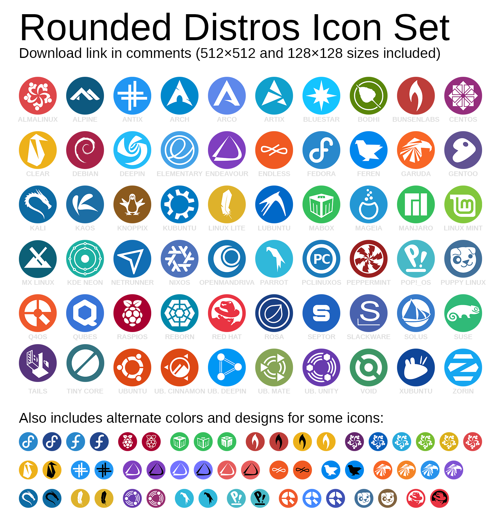 I made a uniform icon set of Linux distribution logos (download link in ...