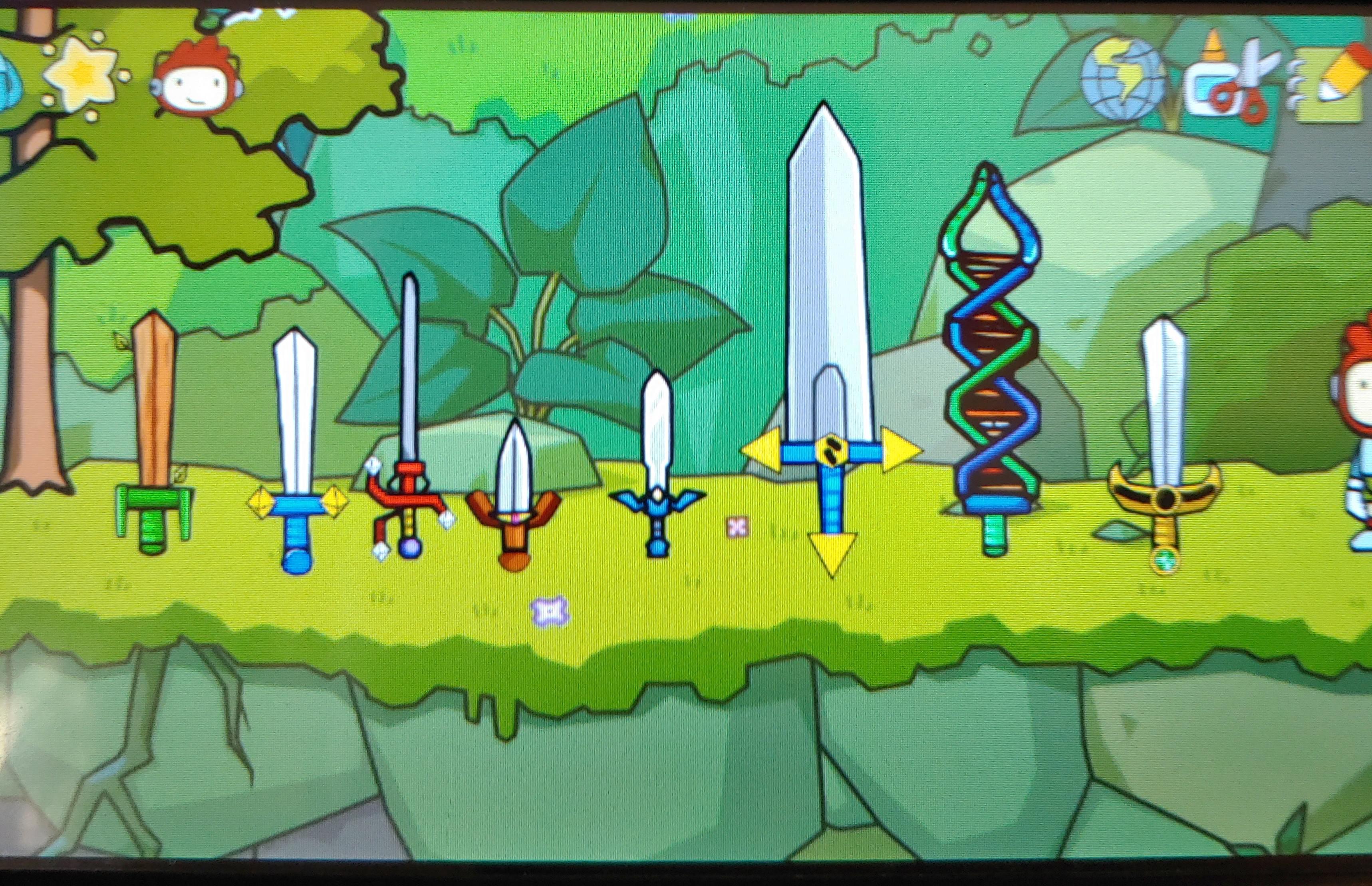 I made some swords from the legend of zelda series in scribblenauts ...