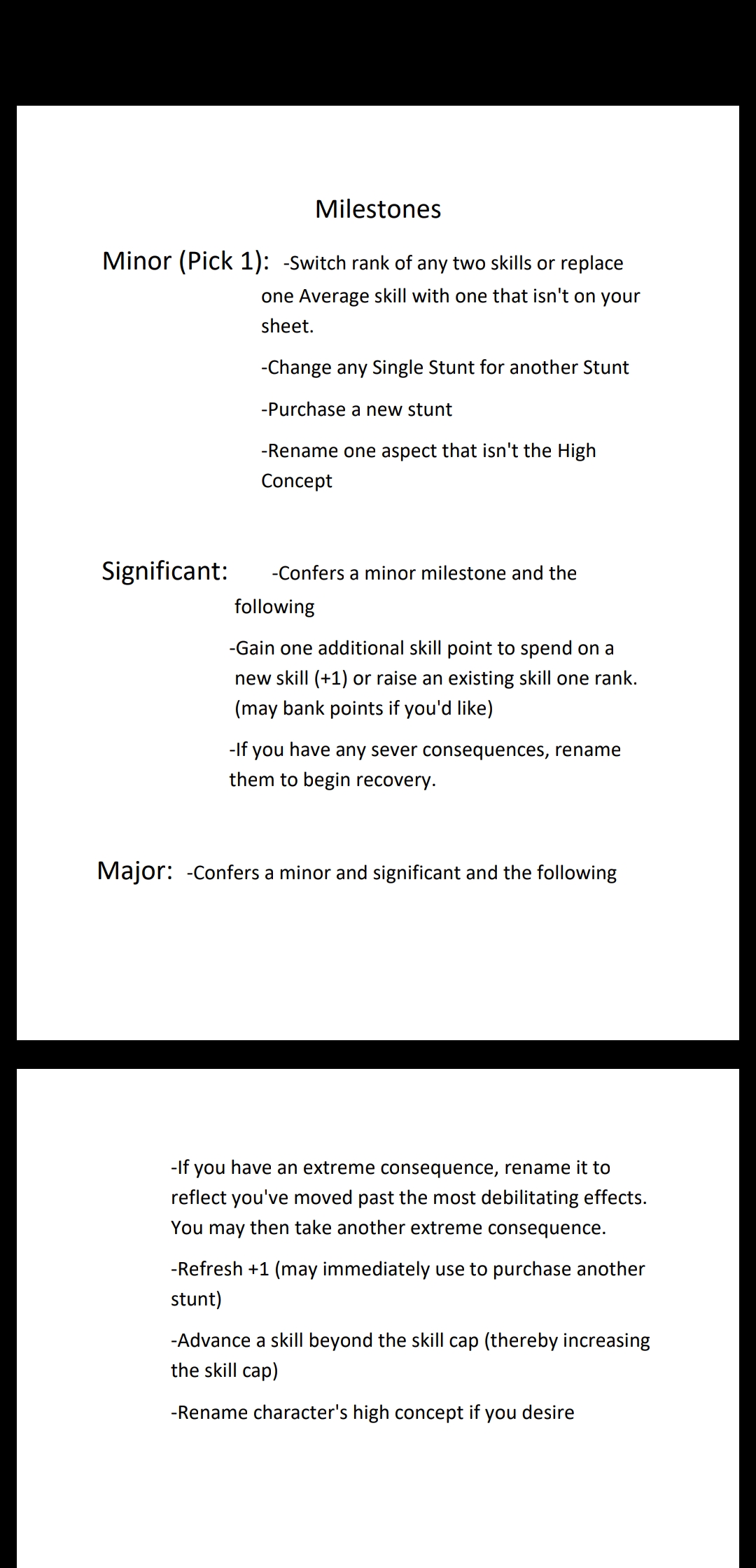 I put together a basic milestones cheat sheet. It's nothing special