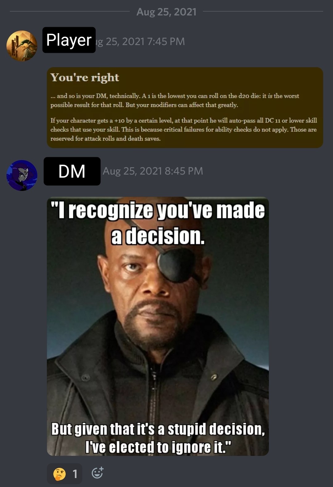 I use a Critical Fail Chart for both PCs and Enemies | Scrolller