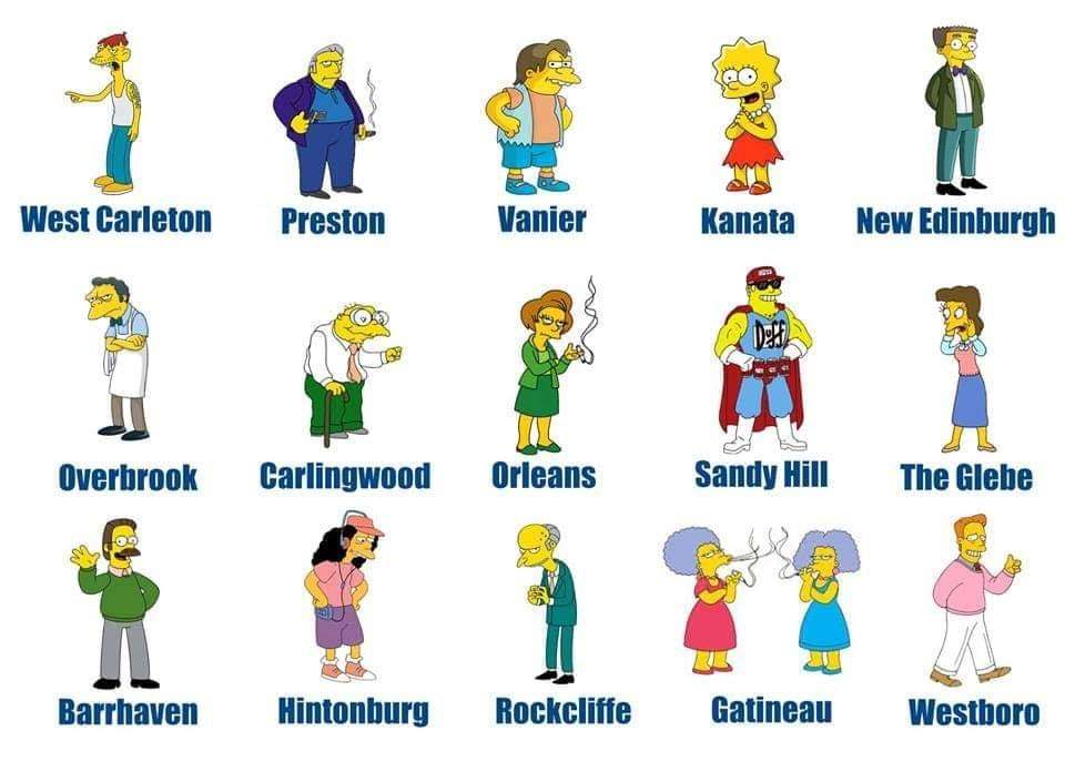 If Ottawa neighborhoods were Simpsons Characters | Scrolller