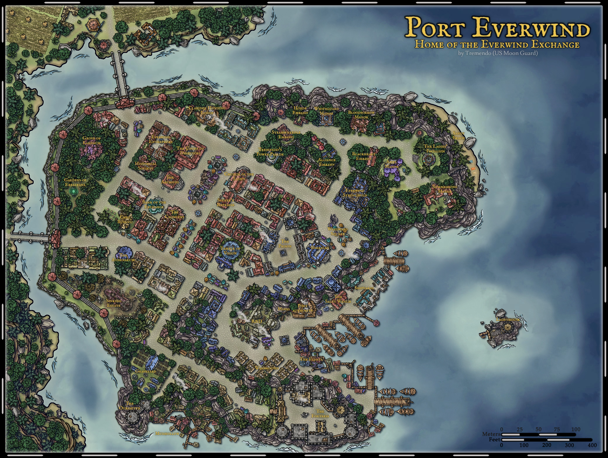 Imagined Map of Port Everwind (WoW Guild Base located in Dustwallow ...
