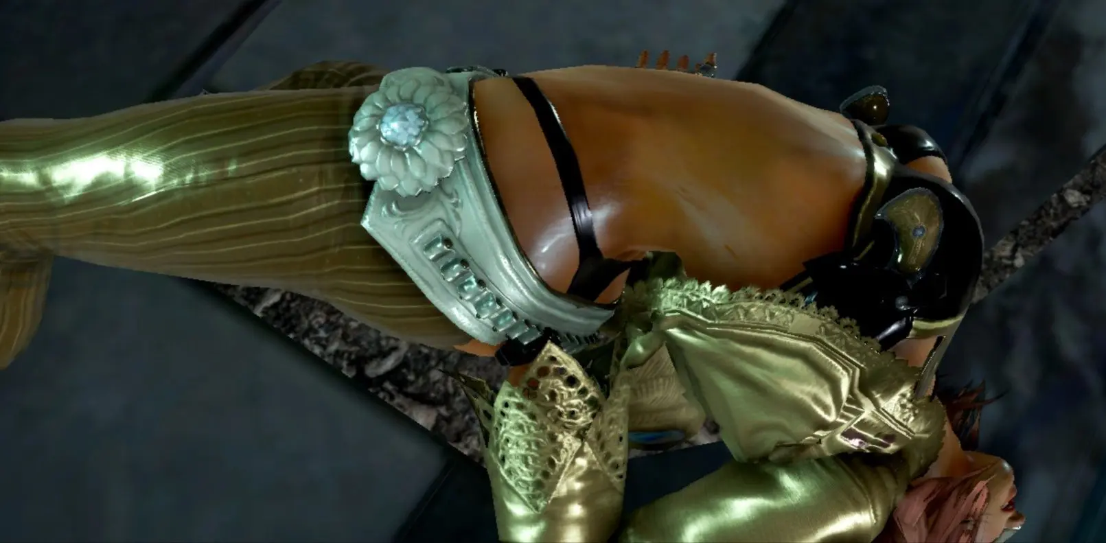 intense back arch, as high as she can go