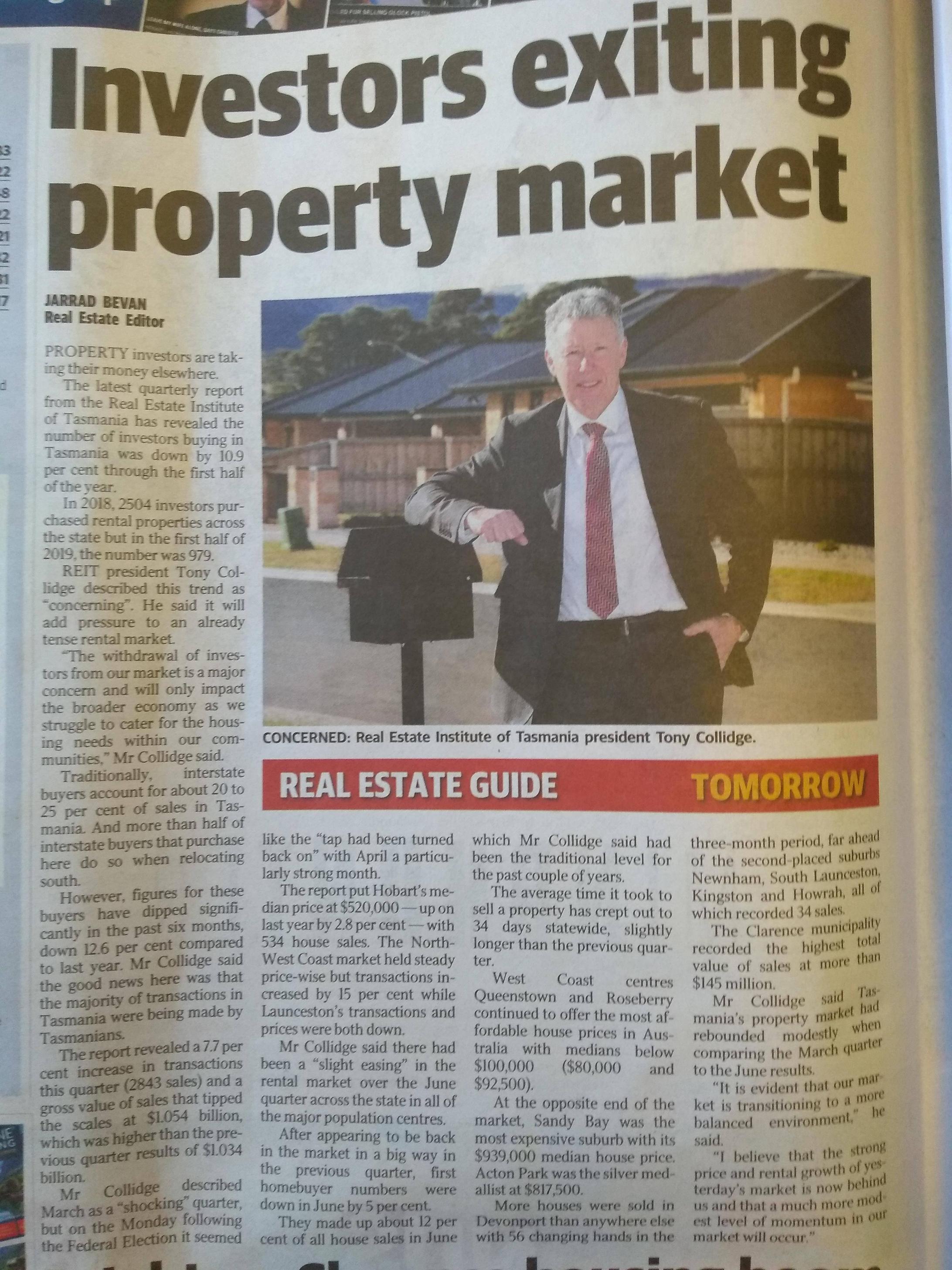 Investors exiting Hobart property market Scrolller