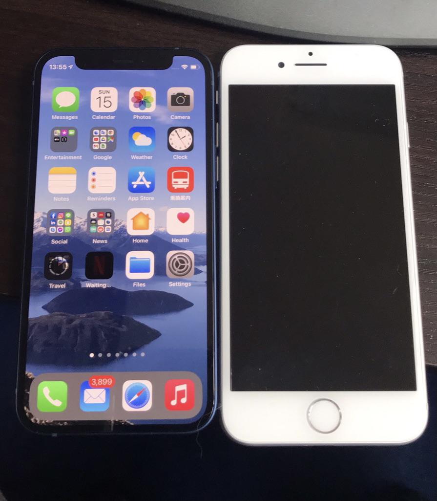 iphone 8 vs 12 mini size