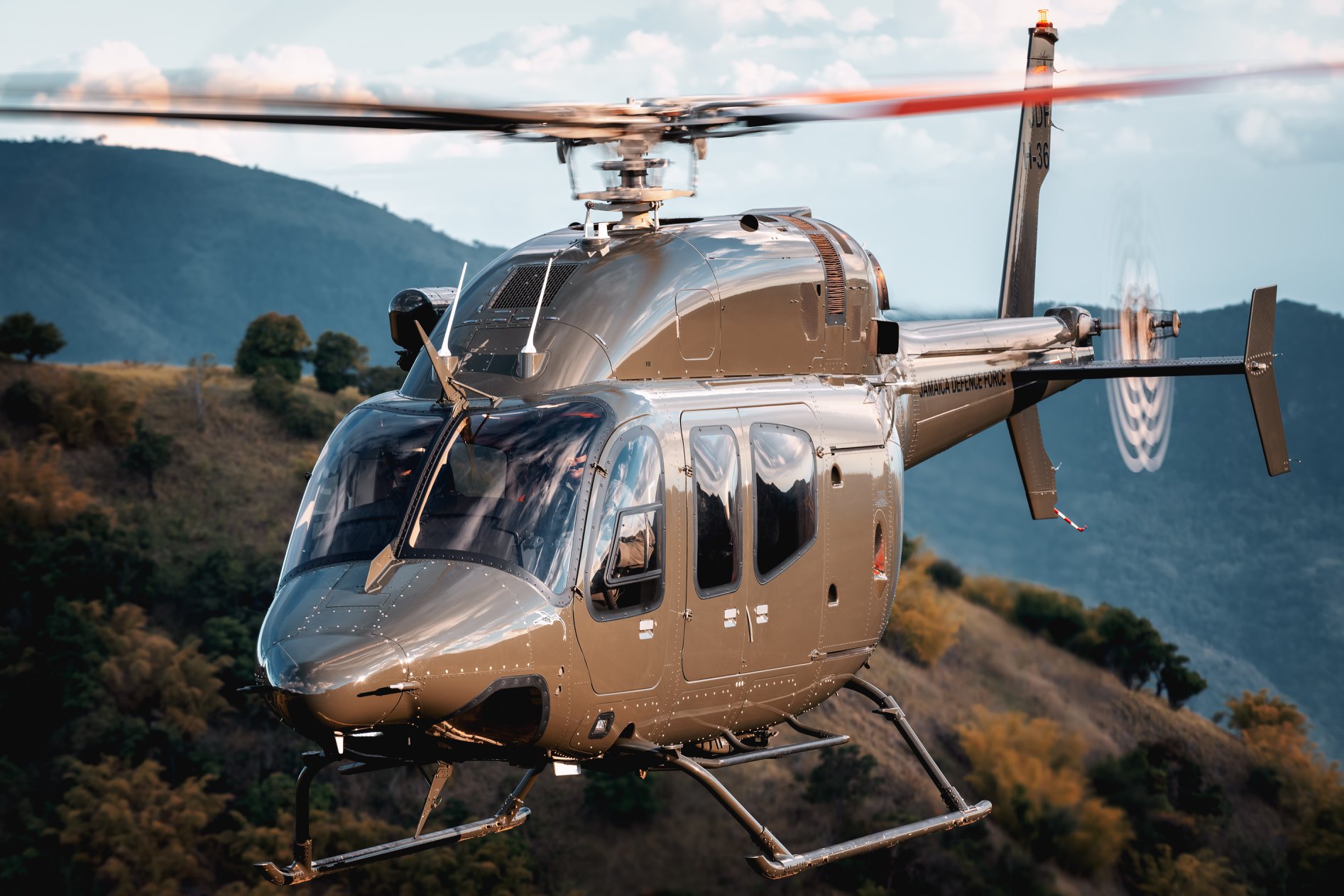 Jamaica Defence Force Air Wing Bell 429. Photo by Lloyd Scrolller