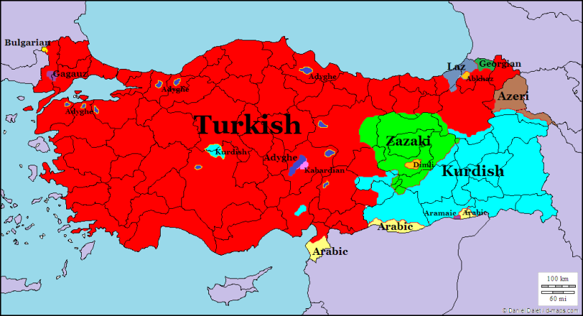Turkey Native Language Map Language map of Turkey | Scrolller