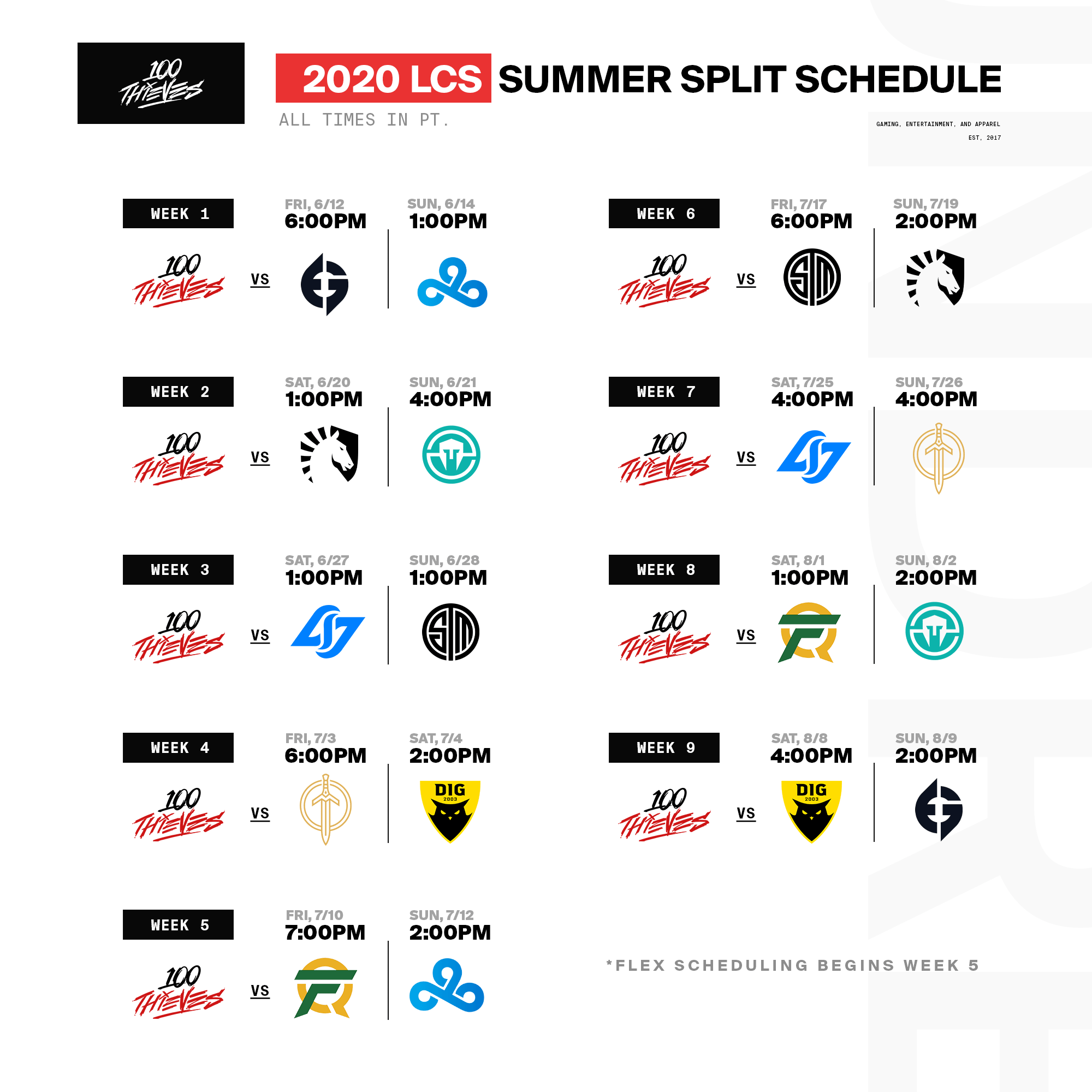 LCS Summer Split Schedule! Scrolller