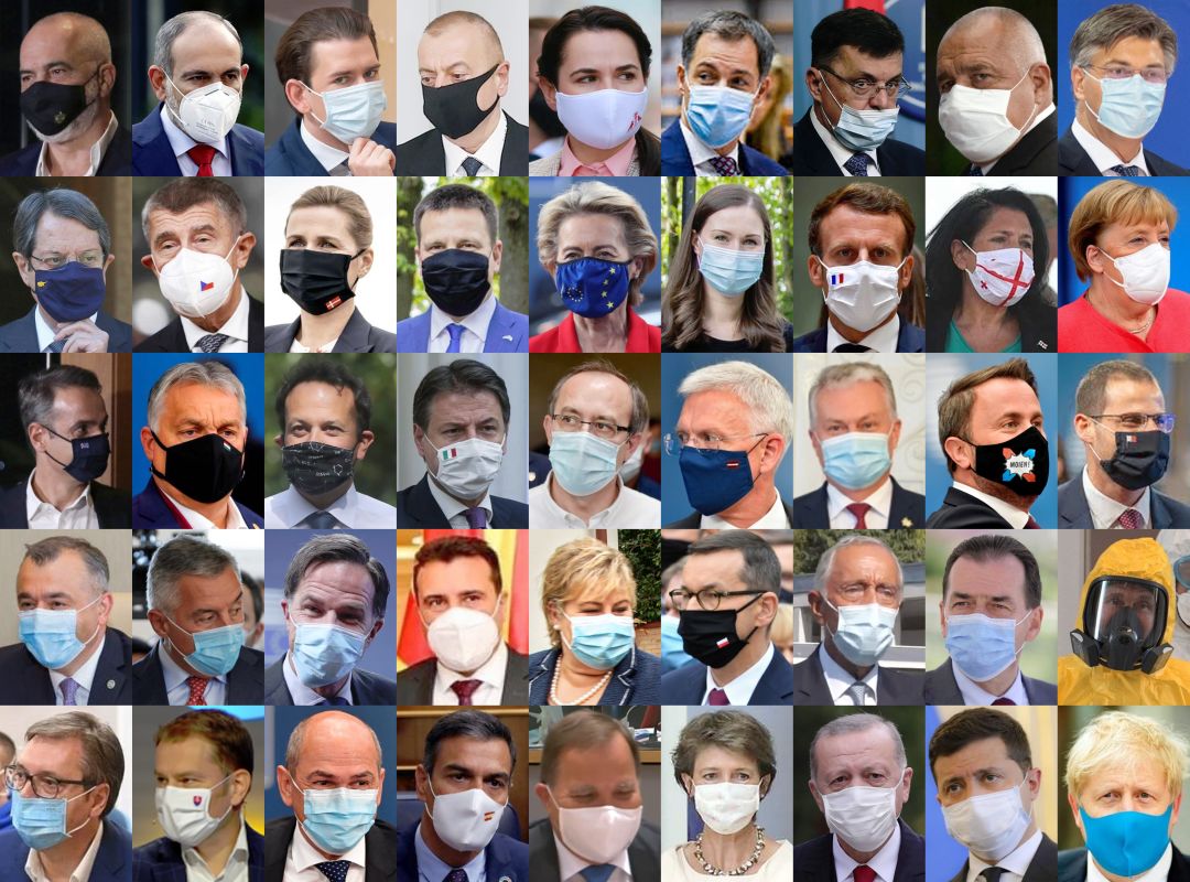 Leaders of Europe wearing masks Scrolller