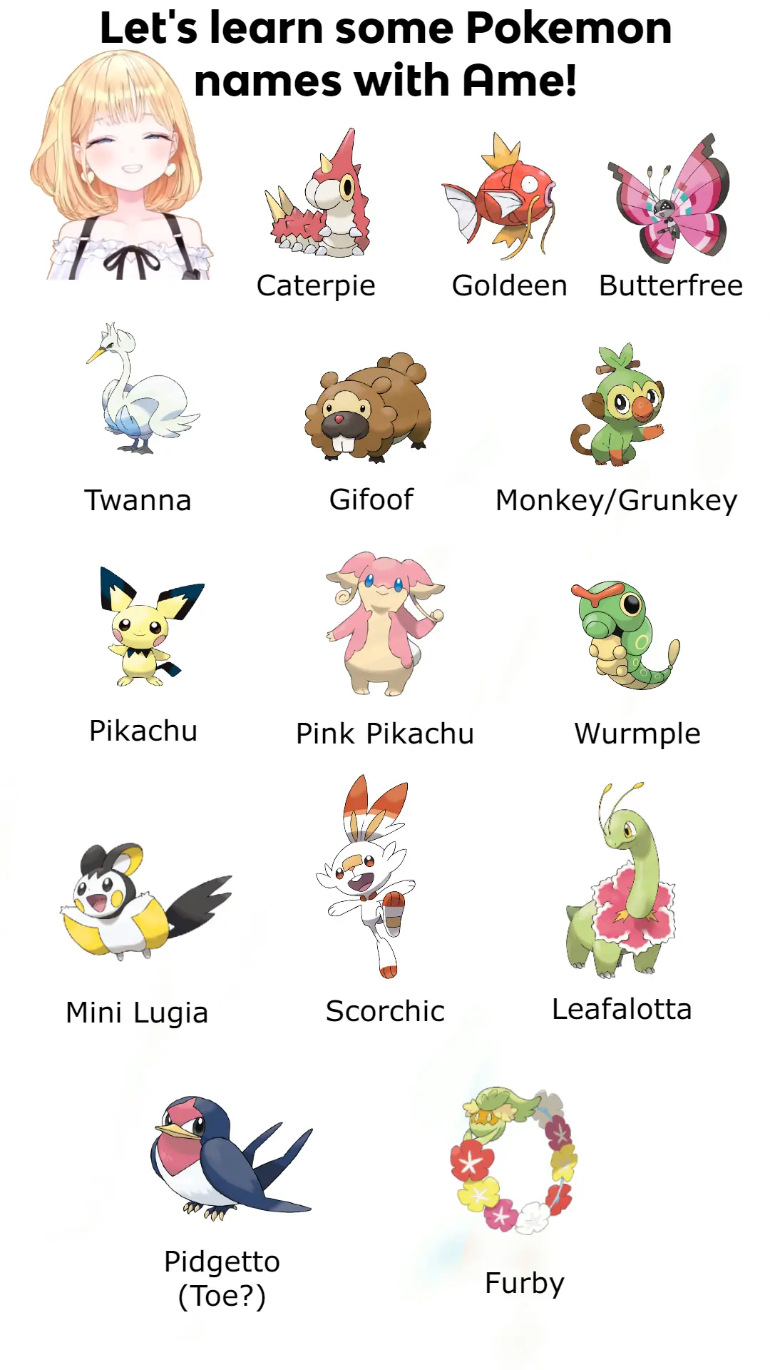 Ame Name Learn some Pokemon names with Ame! | Scrolller