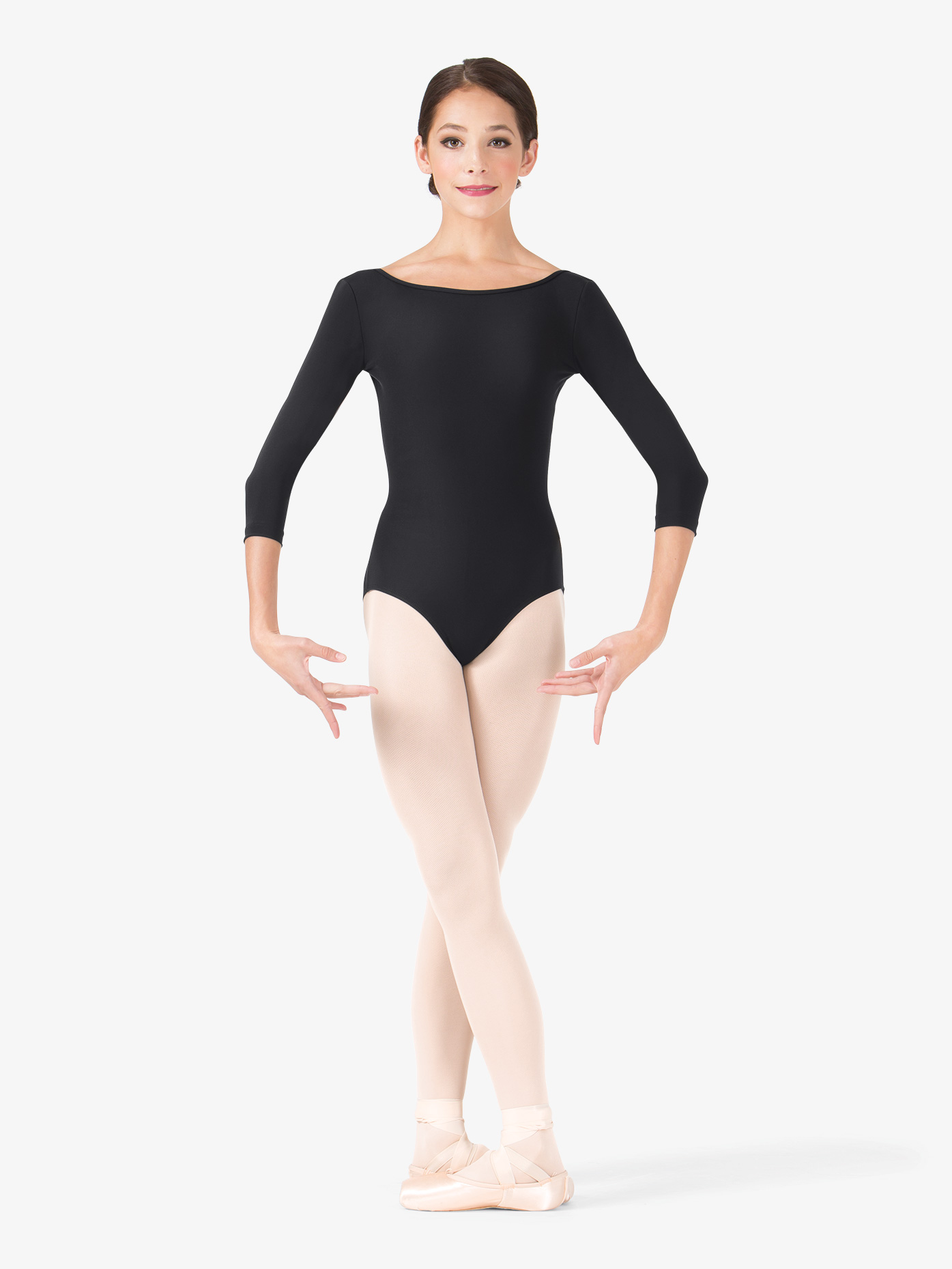 Long Sleeved Black Ballet Leotard With Pantyhose Scrolller