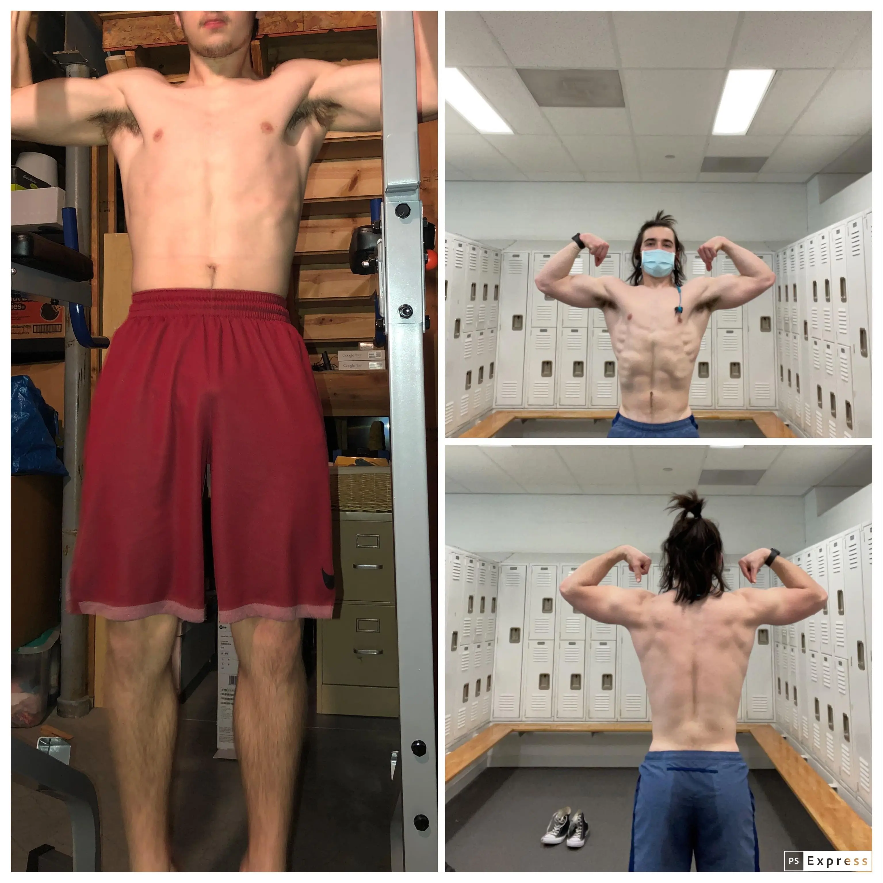 M/19/5’10 [155lbs > 175lbs] Photos taken March 2020 and March 2021. I ...