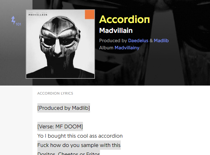 Madvillain Accordion Scrolller