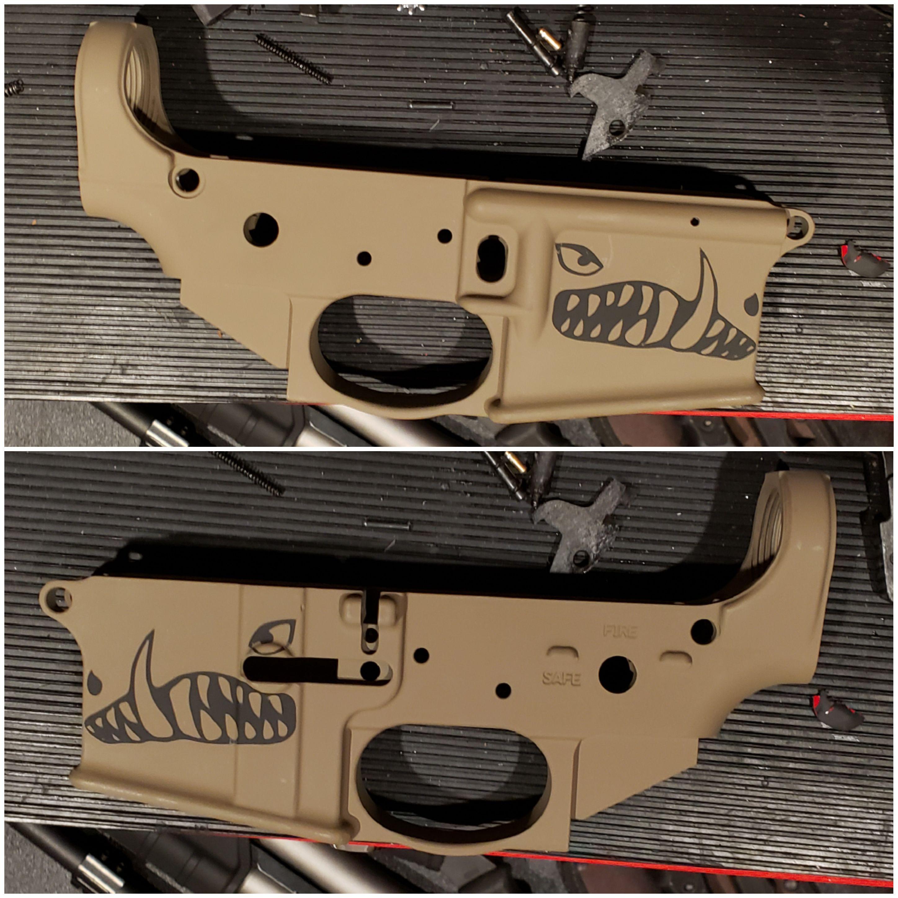 Magpul Fde Lower With An Armor Black Warthog Emblem Scrolller