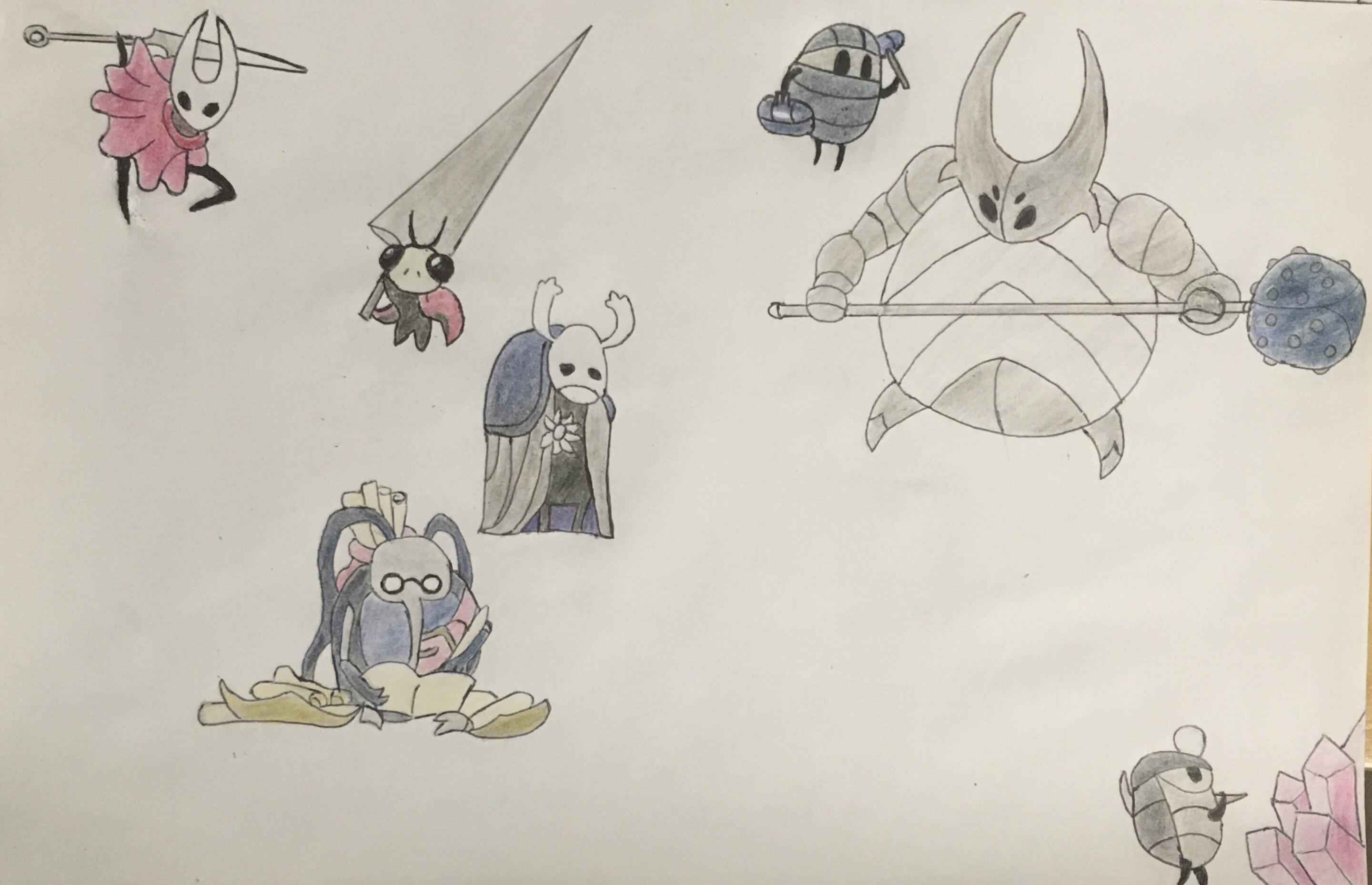 Making An Overpopulated Hollow Knight Drawing Until Silksong Comes Out Day Menderbug Scrolller