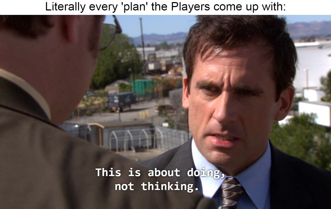 Making dumb DnD memes from episodes of The Office s3e19 Safety