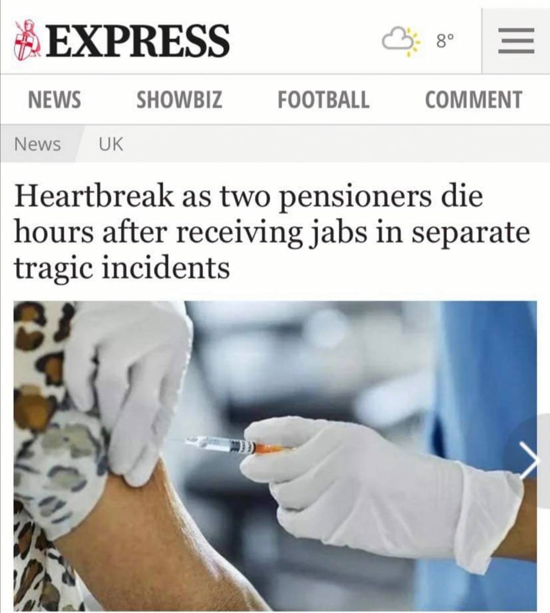 Man chokes on food, woman dies in car crash, clickbait headline tries