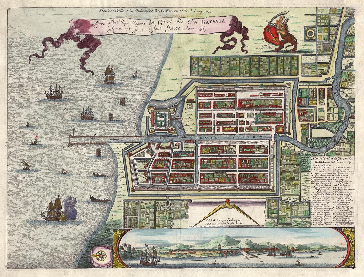 Map of Batavia, Dutch East Indies 1679 by Van Meurs (1516x1154) | Scrolller