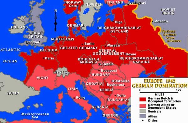Map of Hitler's expansion at its peak | Scrolller