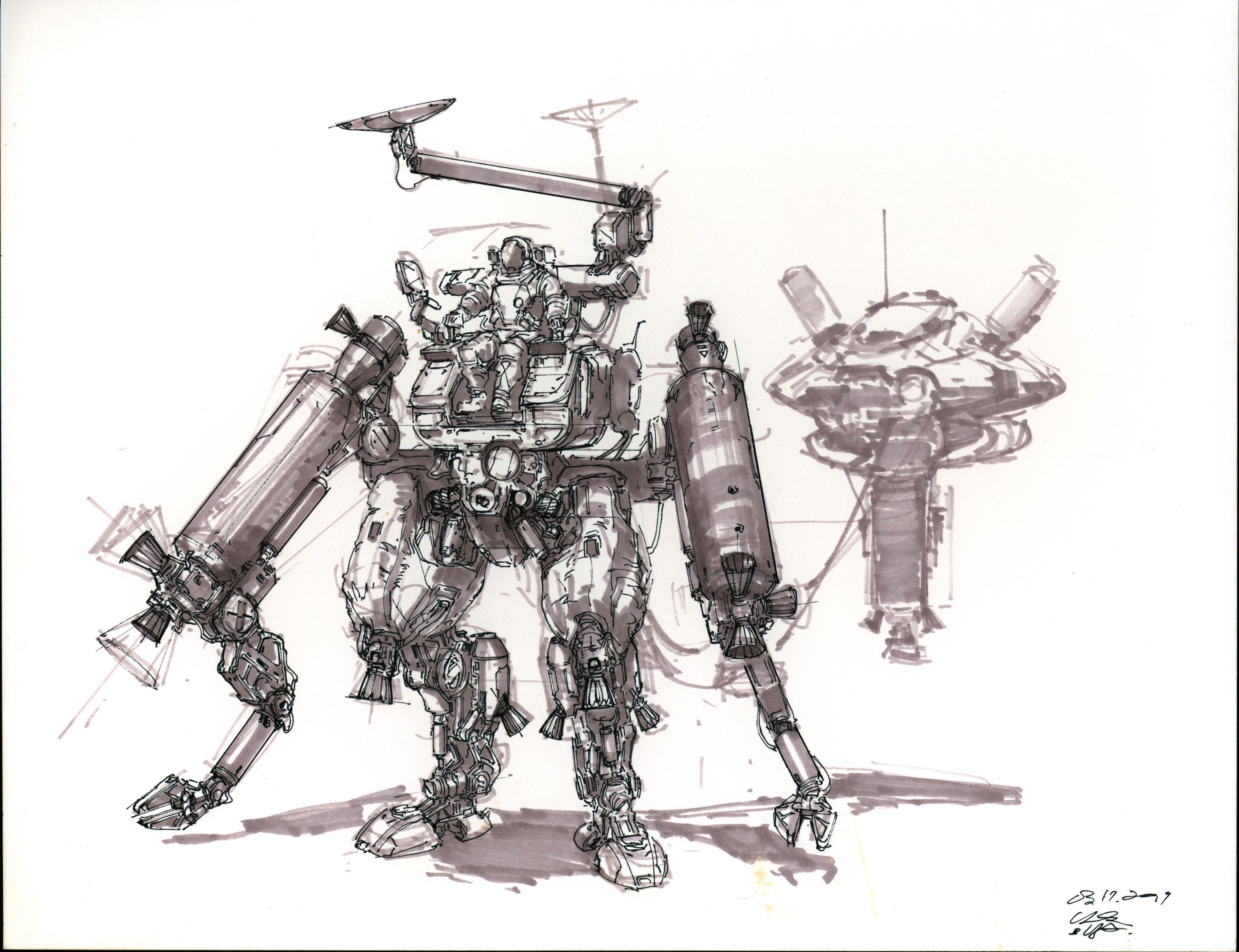 Mech Sketch 02 by Longque Chen | Scrolller