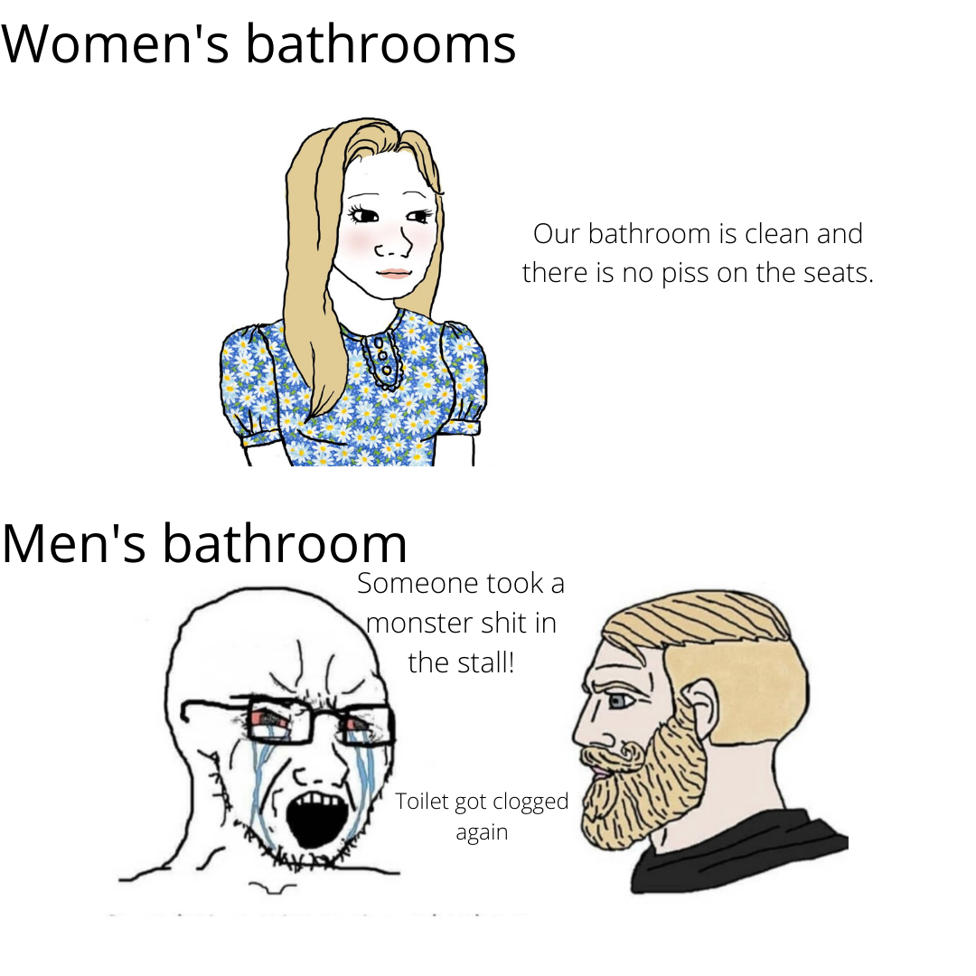 Men's bathroom VS. Women bathroom Scrolller