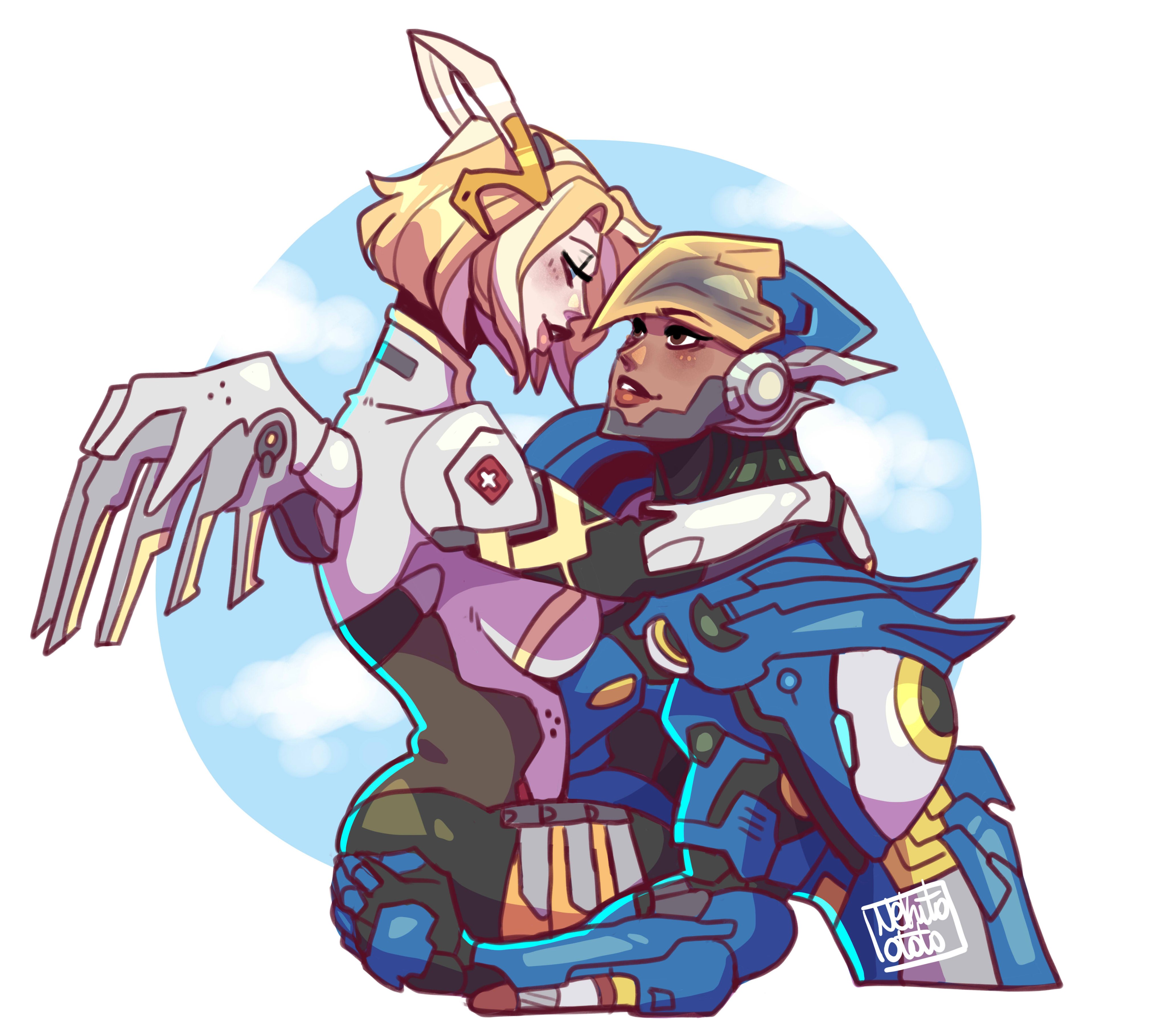 Mercy admiring Pharah's redesign [Nekitoototo] | Scrolller