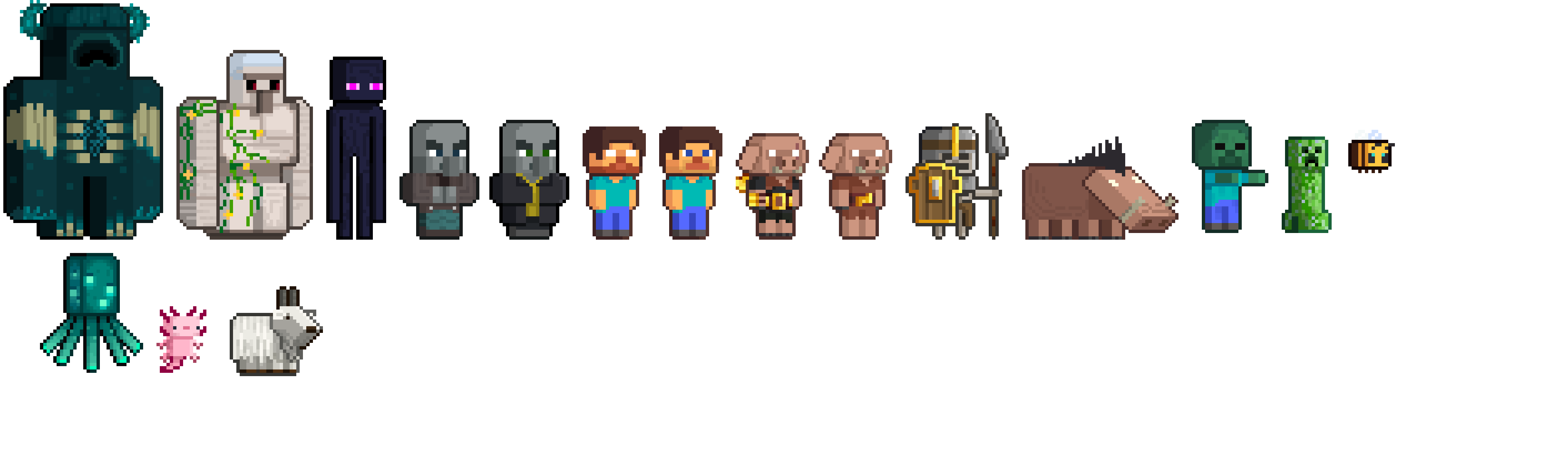 Minecraft mobs and mcd pixel art (unfinished) | Scrolller