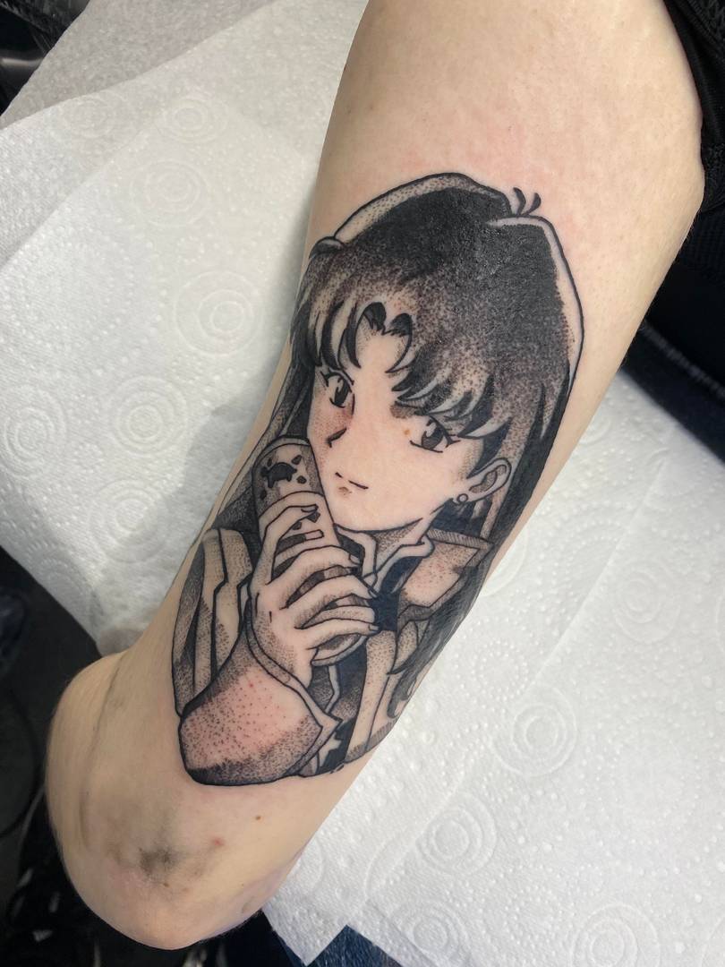 Misato from Neon Genesis Evangelion I got done today! Done by Mauro at WildCat  Ink | Scrolller